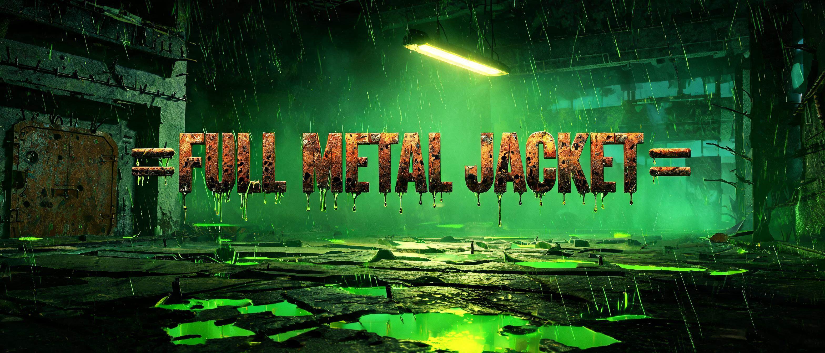 "=FULL METAL JACKET=" — Cyberpunk Acid Rain text effect