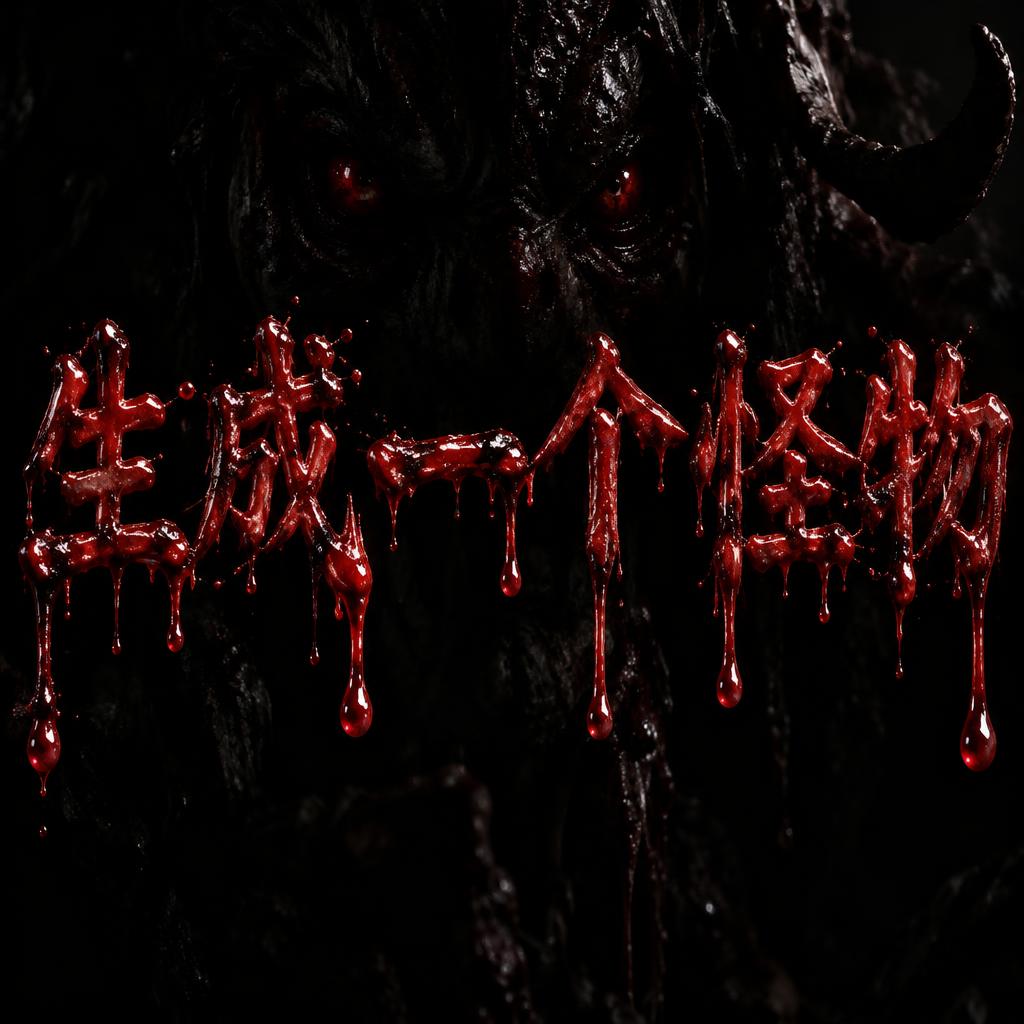 "生成一个怪物" — Drip Font Blood | AI Text Effect Generator