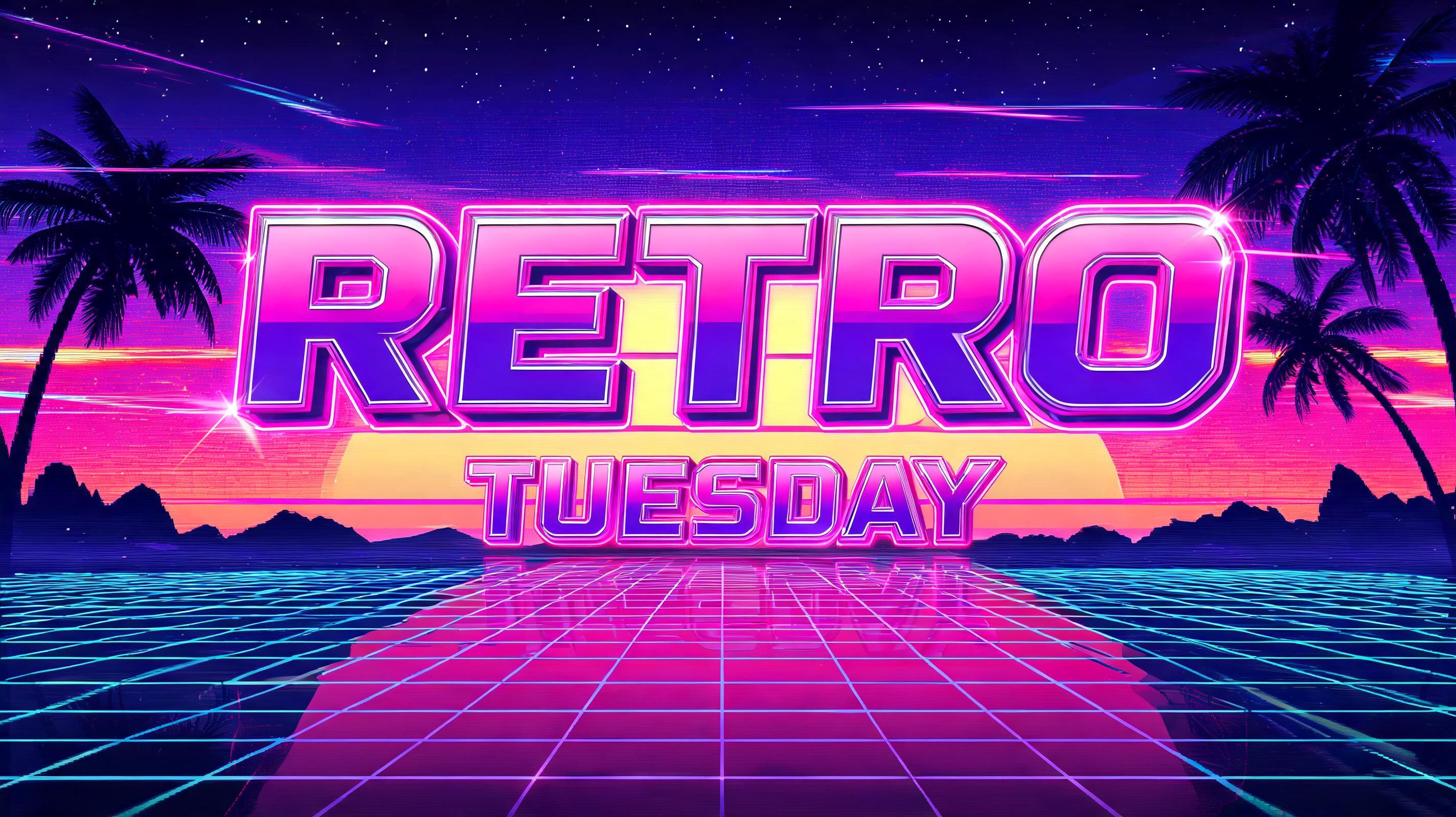 "RETRO TUESDAY" — Cyberpunk Synthwave text effect