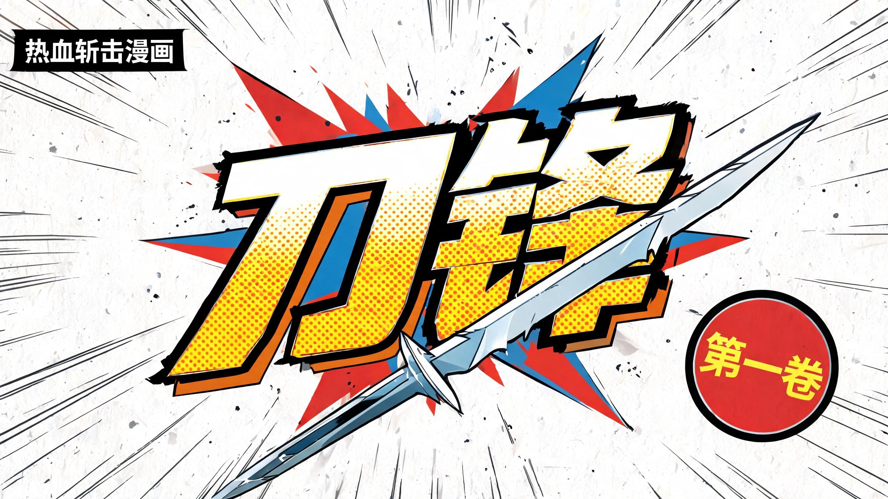 "刀锋
热血斩击漫画
第一卷" — Comic Book | AI Text Effect Generator