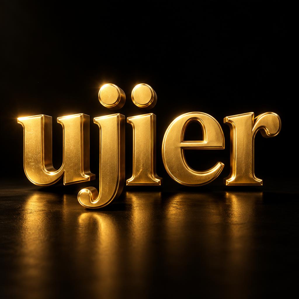 "ujier" — 3d Bold Gold | AI Text Effect Generator