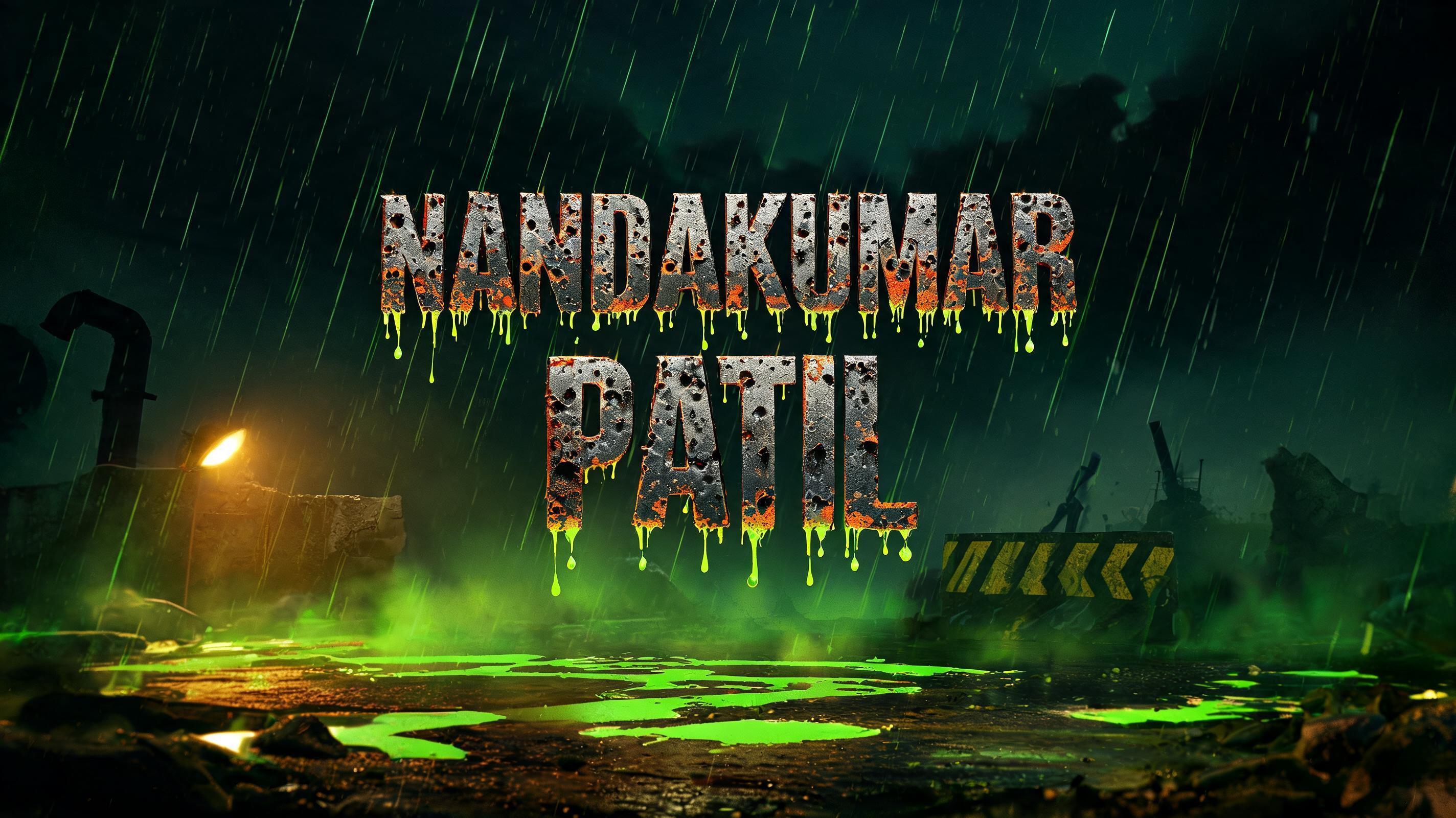 "Nandakumar Patil" — Cyberpunk Acid Rain | AI Text Effect Generator
