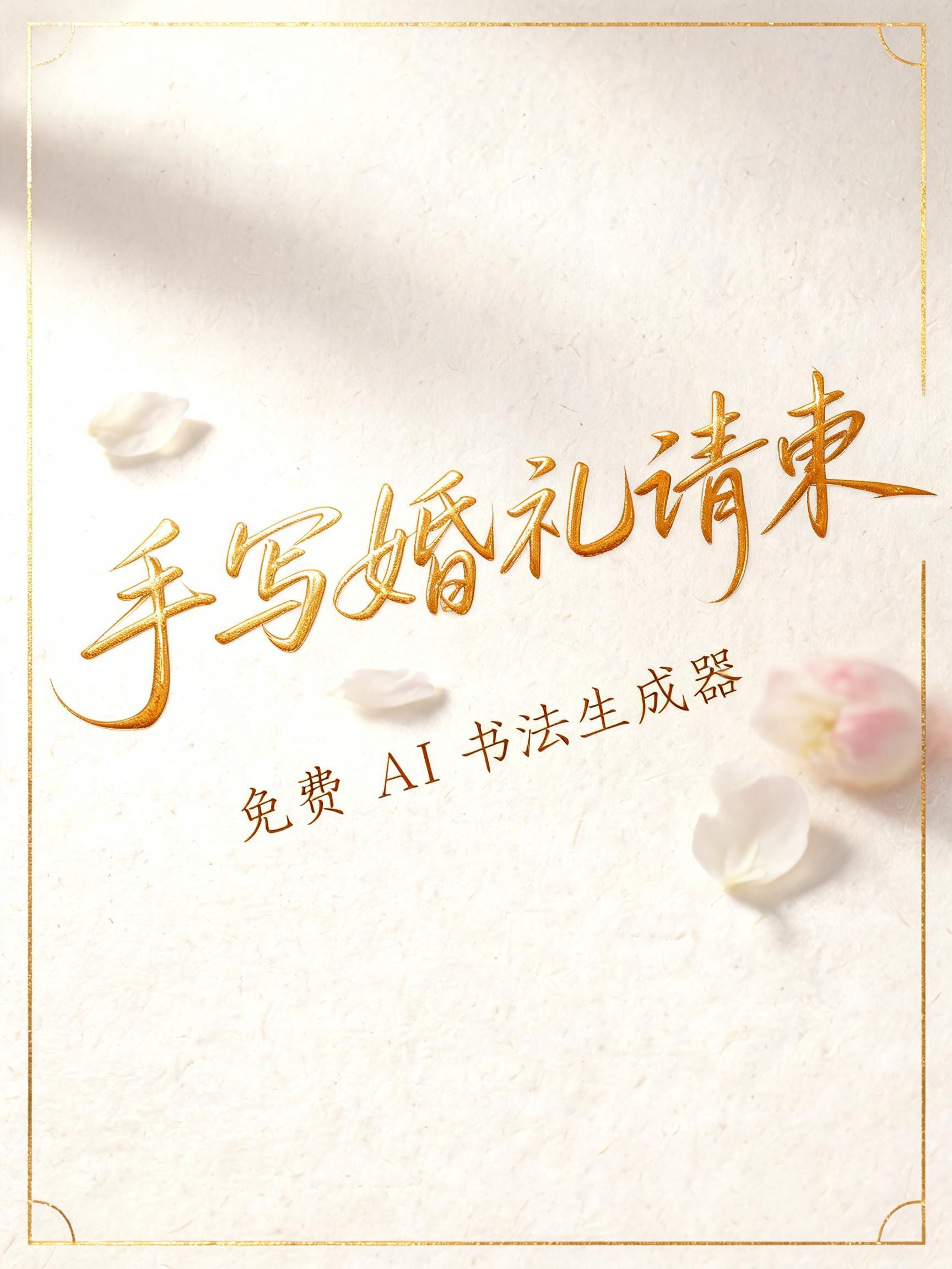 "手写婚礼请柬 — 免费 AI 书法生成器" — Cinematic | AI Text Effect Generator