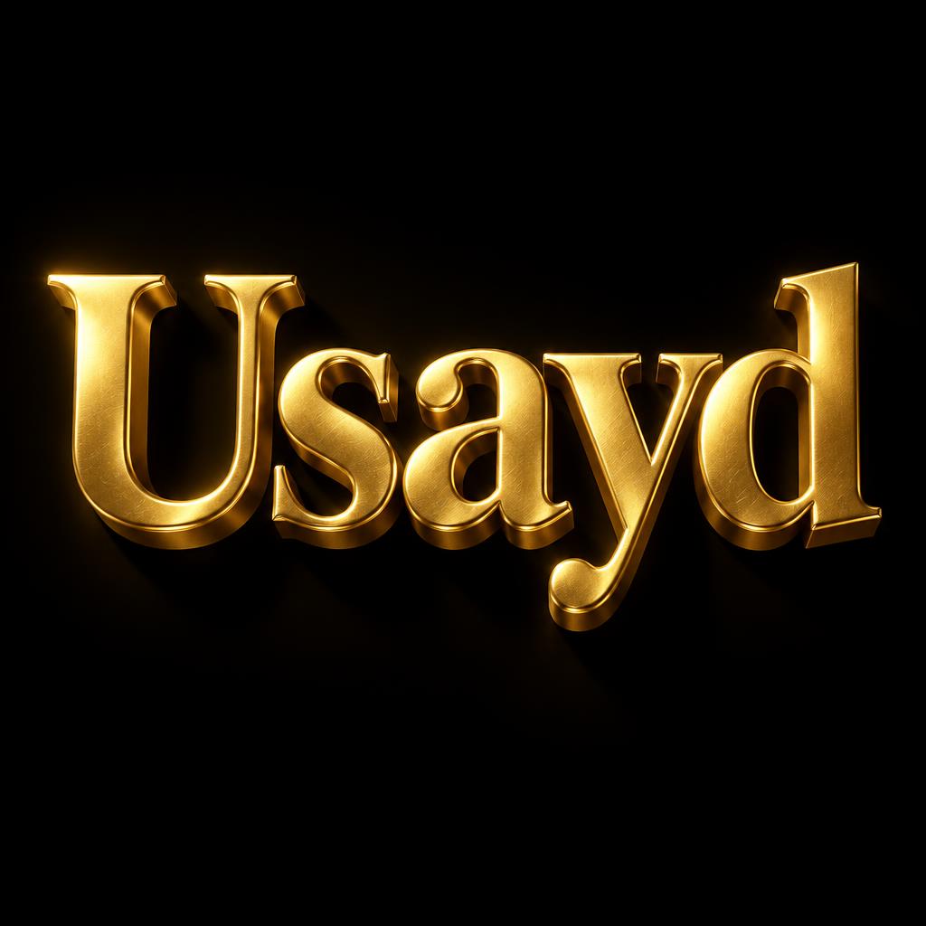 "Usayd" — 3d Bold Gold | AI Text Effect Generator
