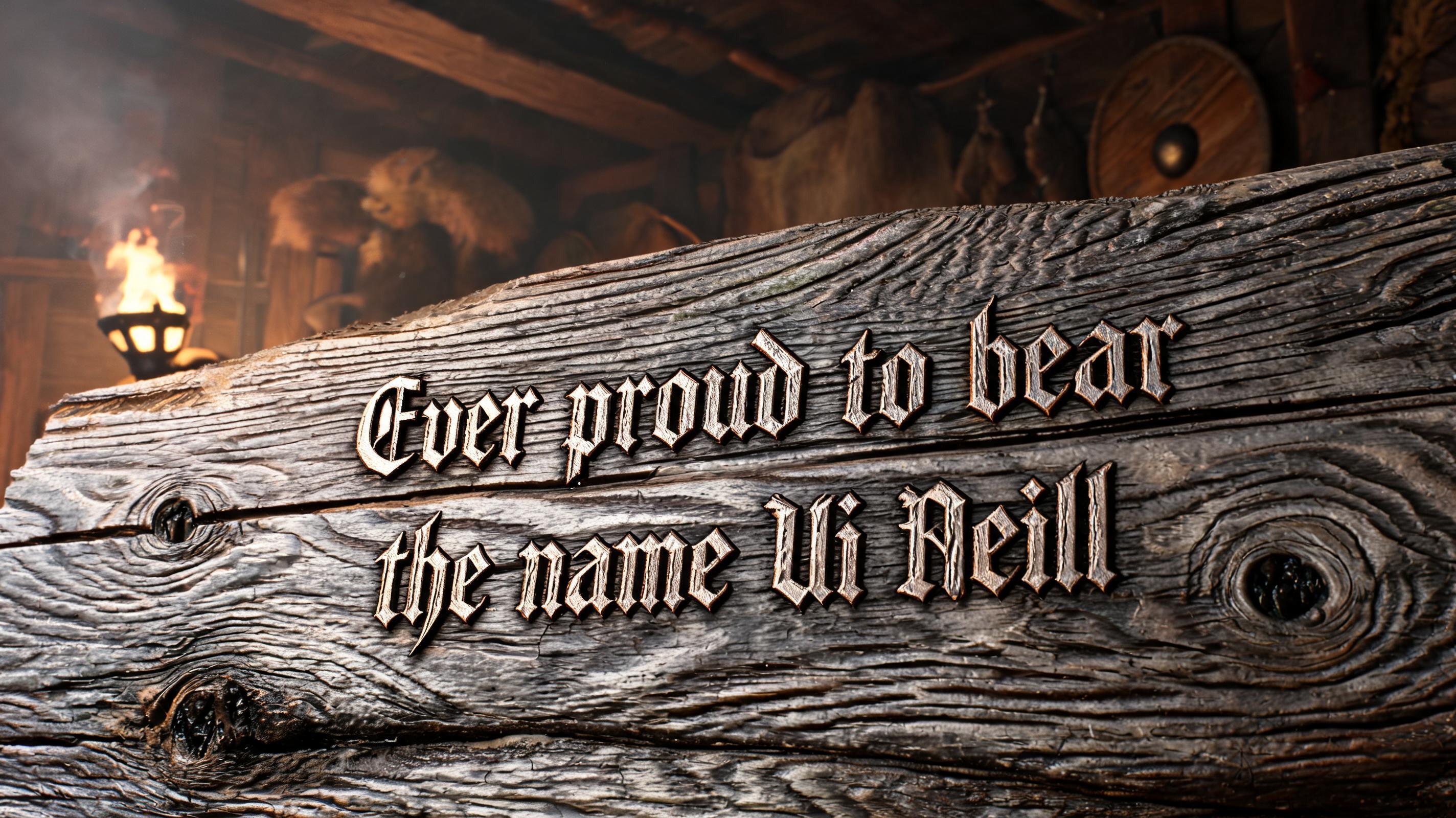 "Ever proud to bear the name Ui Neill" — Viking | AI Text Effect Generator