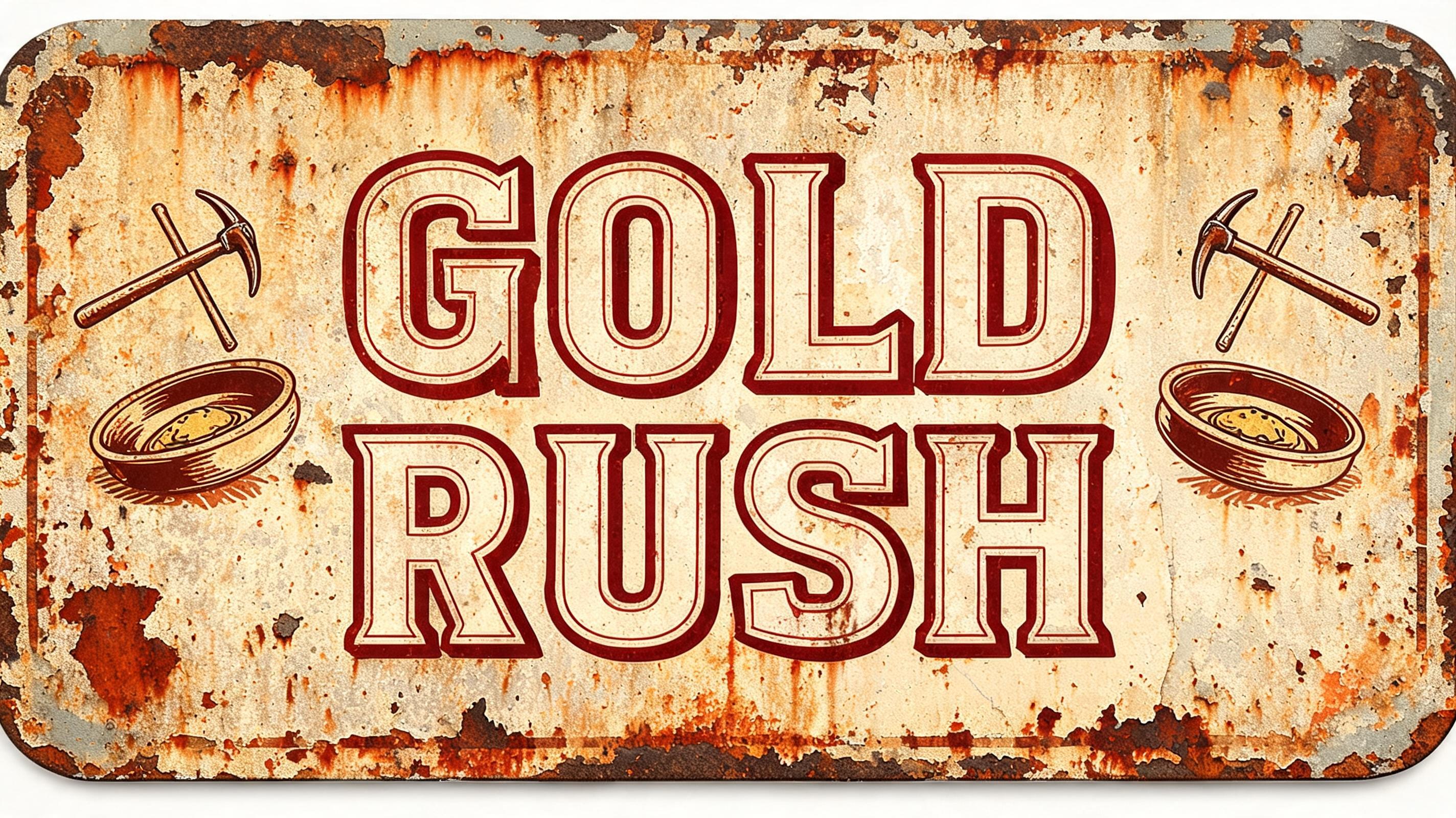"GOLD RUSH" — Vintage | AI Text Effect Generator