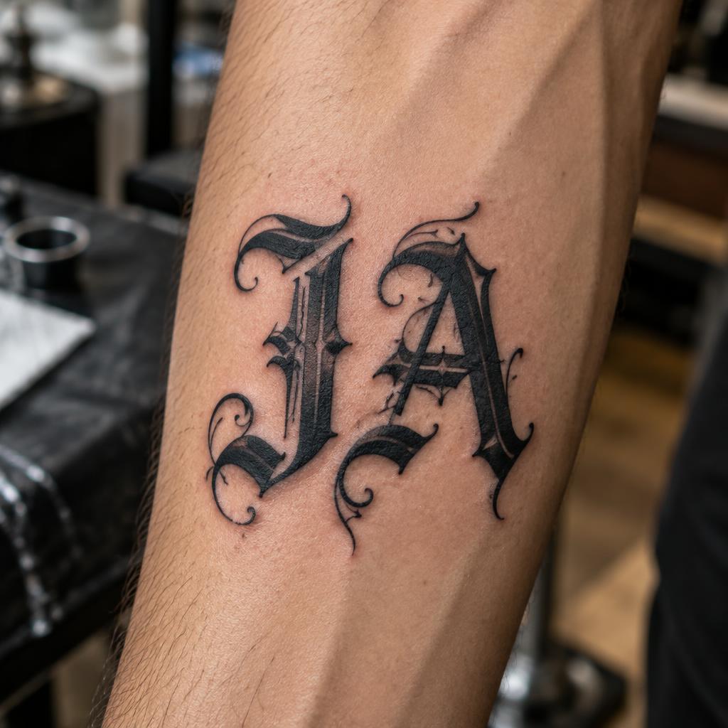 "JA" — Tattoo | AI Text Effect Generator