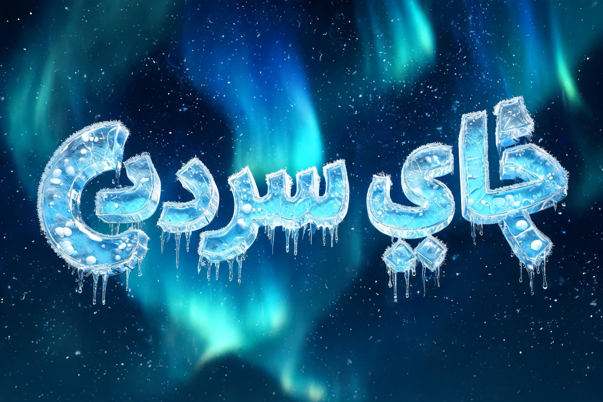 "چای سرد" — Glass Frozen | AI Text Effect Generator