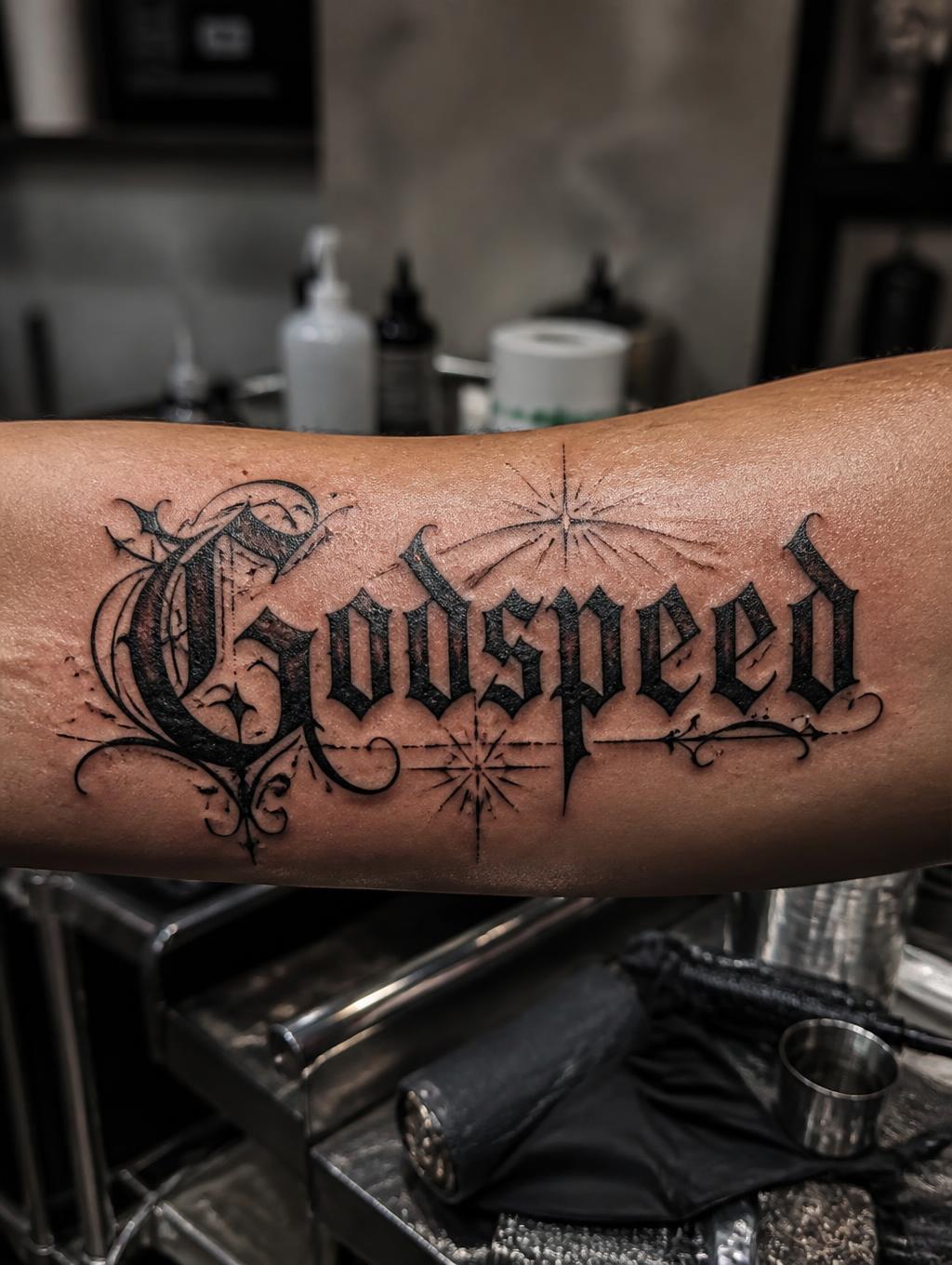"Godspeed" — Tattoo | AI Text Effect Generator