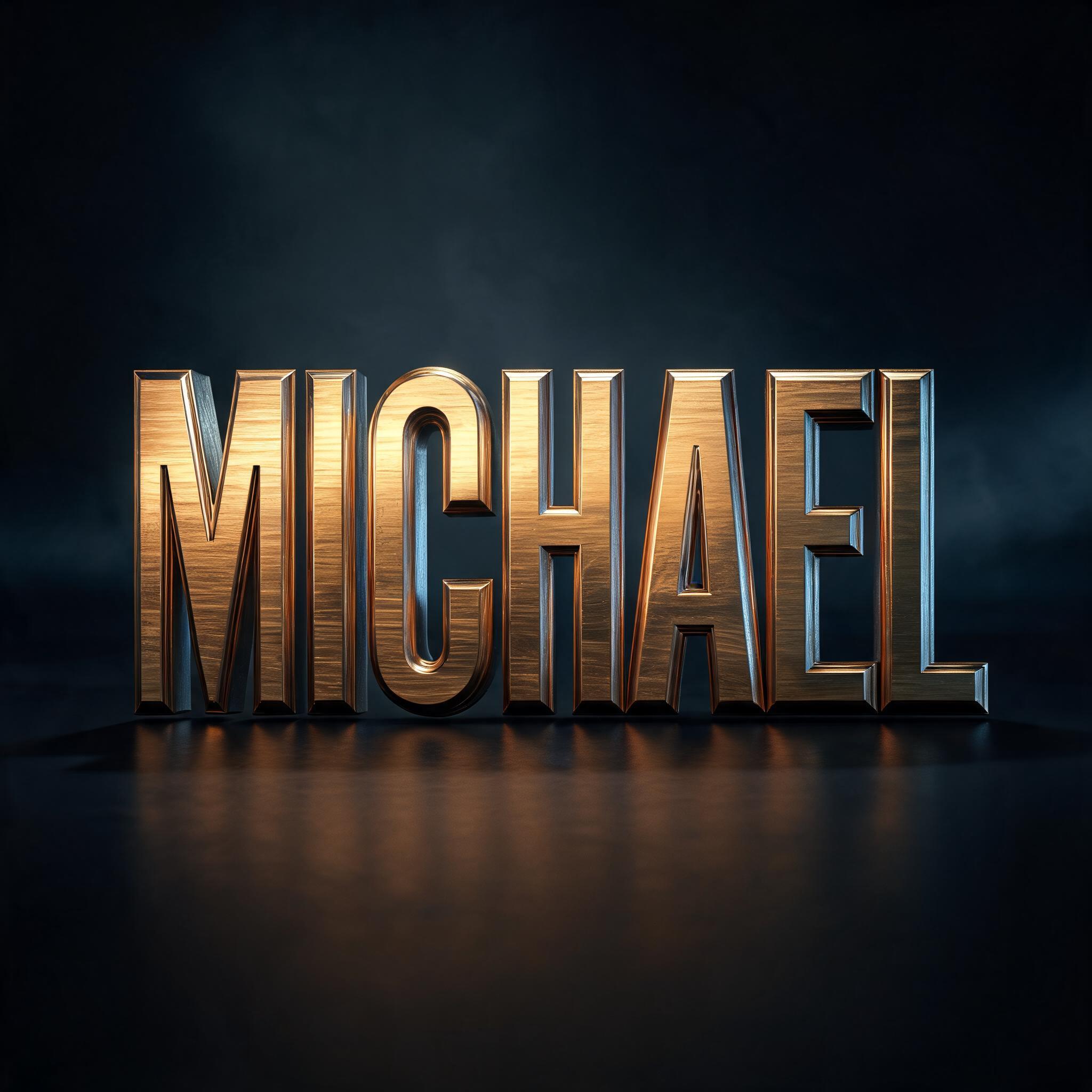 "Michael" — Metallic | AI Text Effect Generator