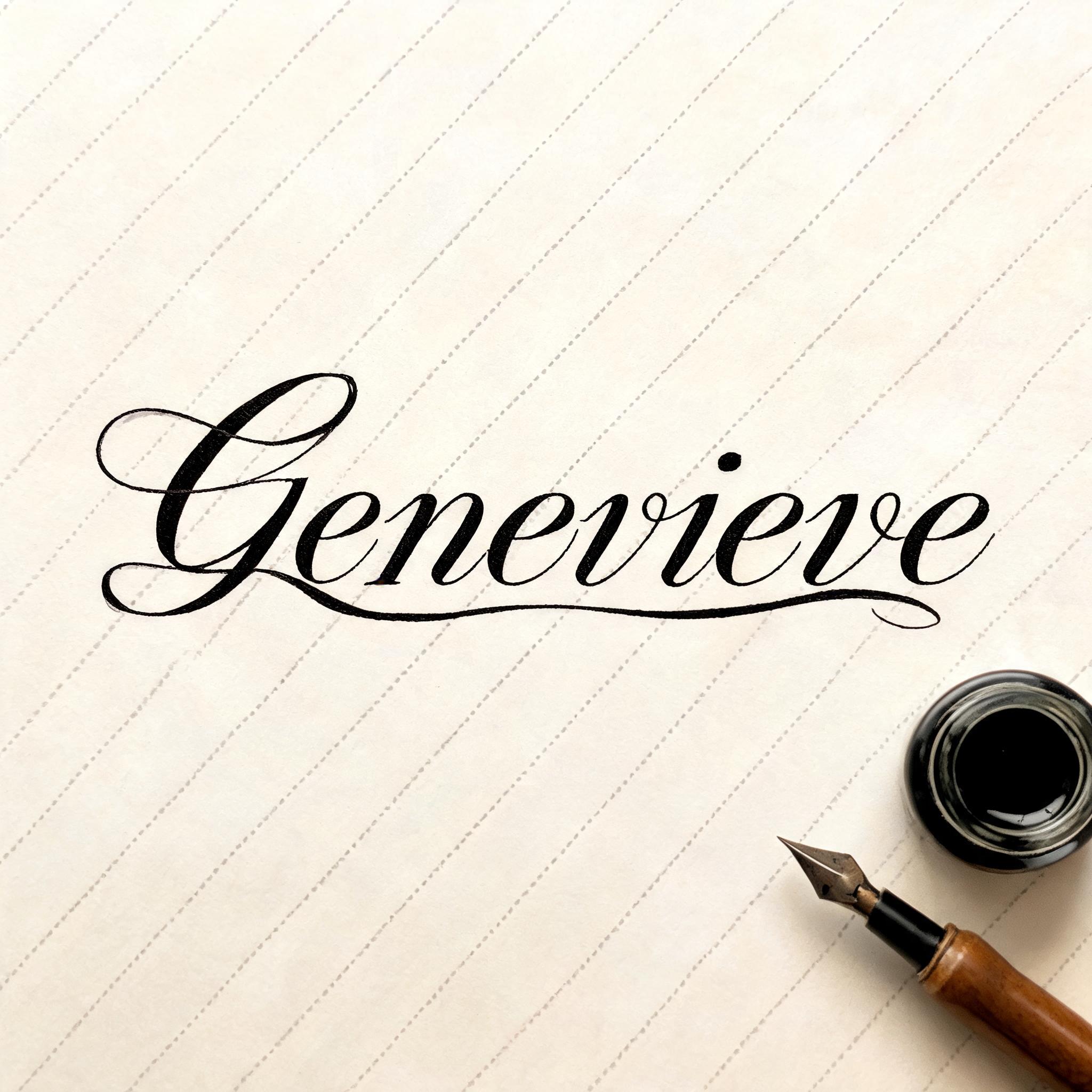 "Genevieve" — Cursive Calligraphy | AI Text Effect Generator