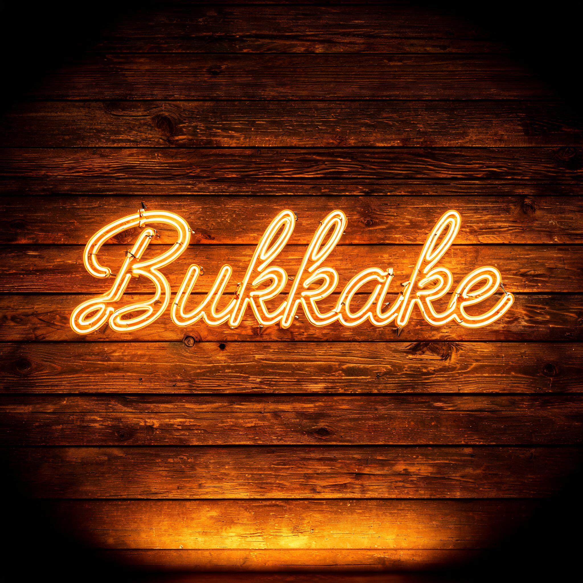 "Bukkake" — Neon Sign | AI Text Effect Generator