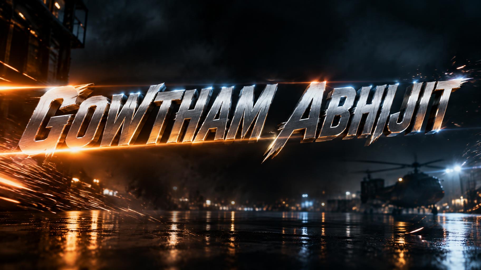 "GOWTHAM ABHIJIT" — Cinematic Action text effect