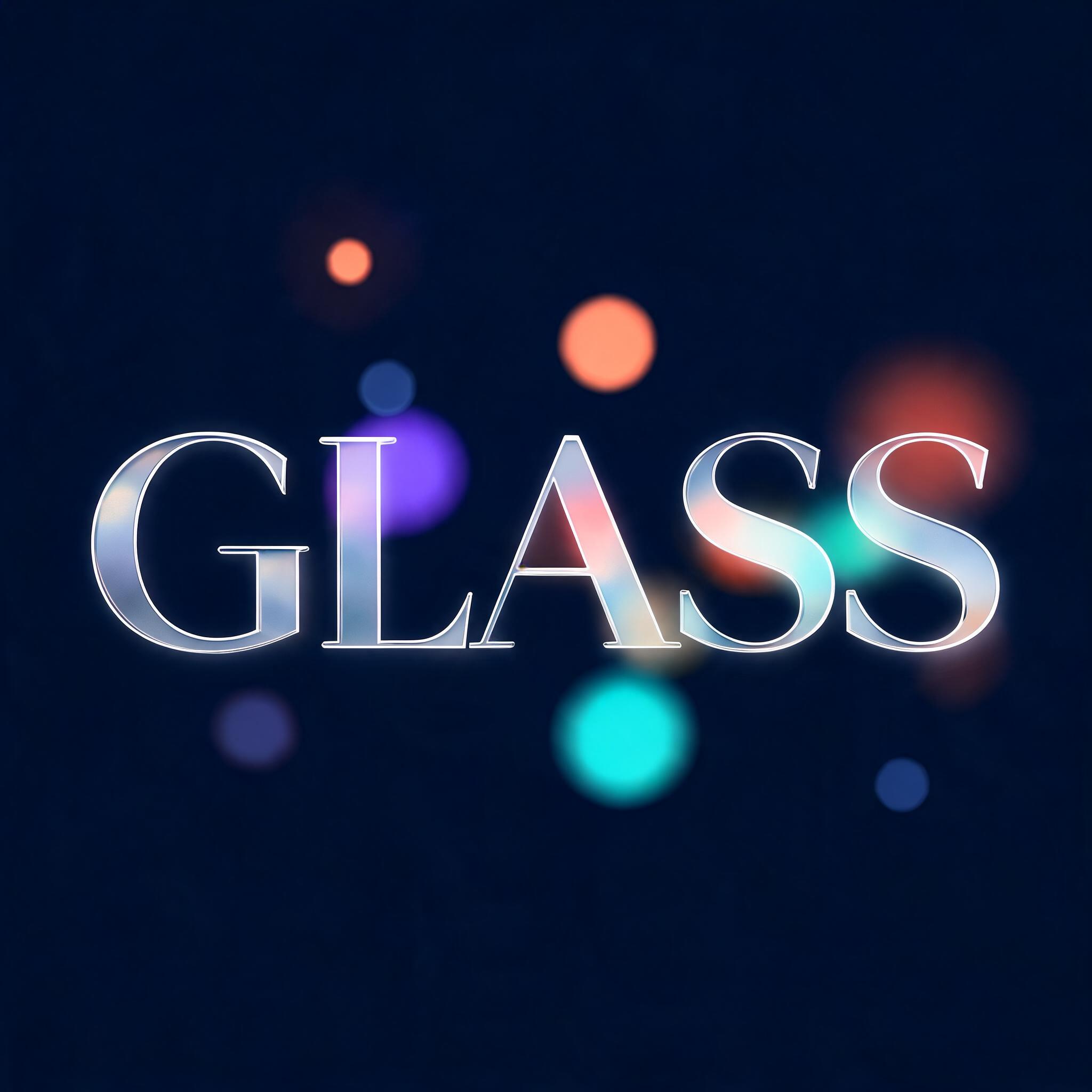 "GLASS" — Glass Morphism | AI Text Effect Generator