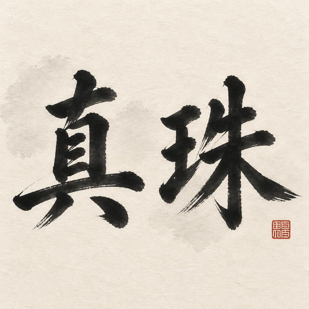 "真珠" — Brush Japanese Ink | AI Text Effect Generator