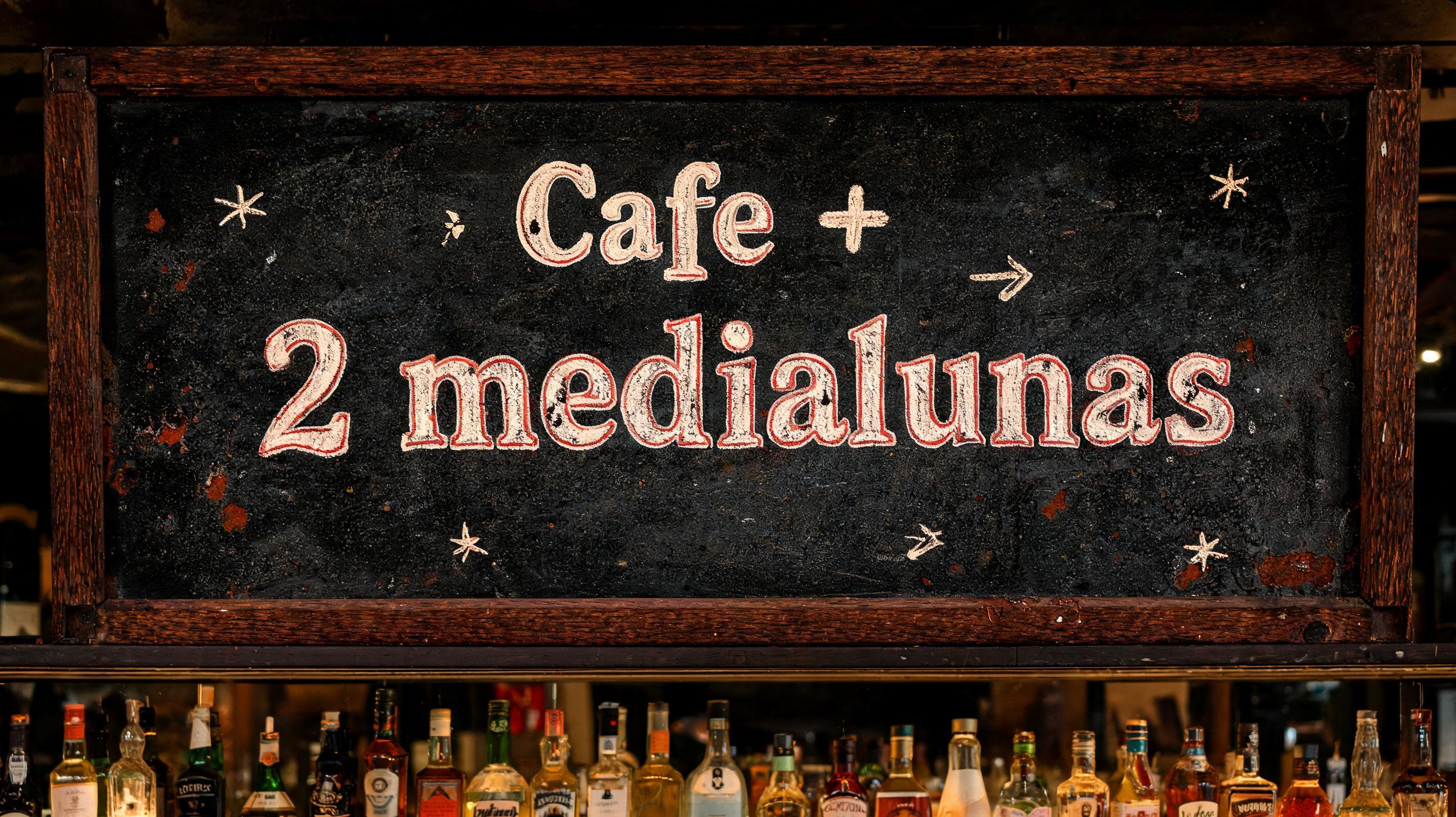 "Cafe + 2 medialunas" — Vintage | AI Text Effect Generator