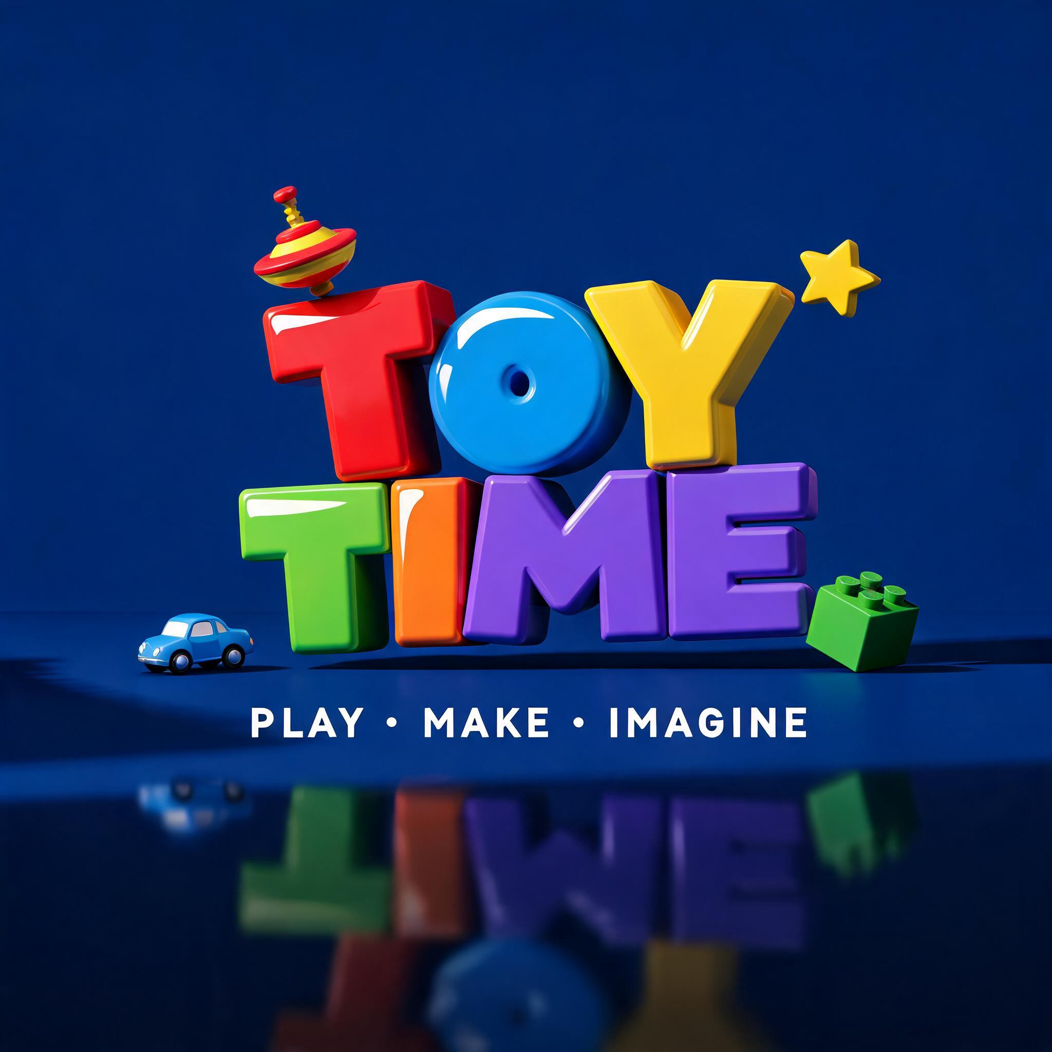 "Design a channel logo for my kids YouTube channel Toy Time" — 3d Bold | AI Text Effect Generator
