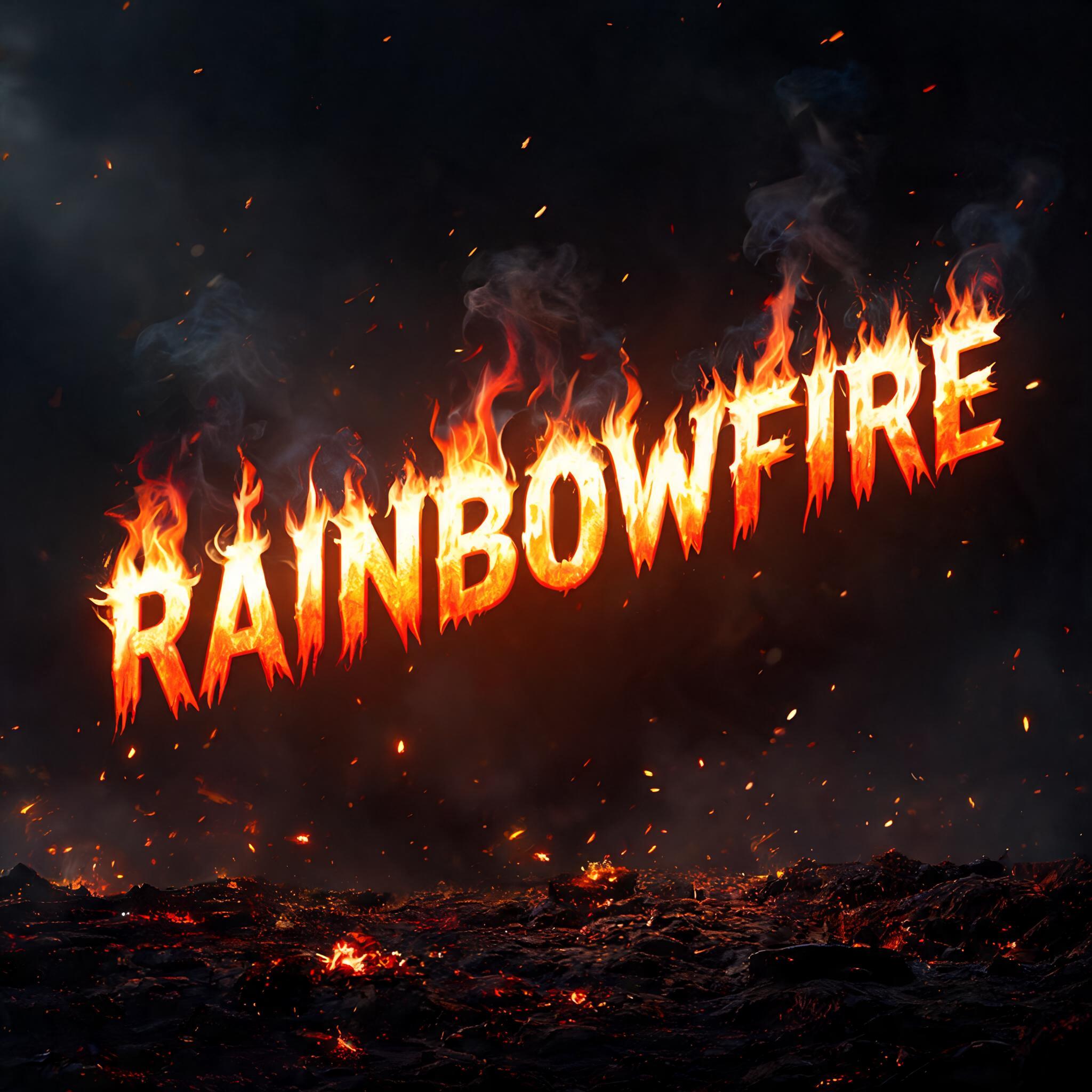 "Rainbowfire" — Fire Smoke | AI Text Effect Generator