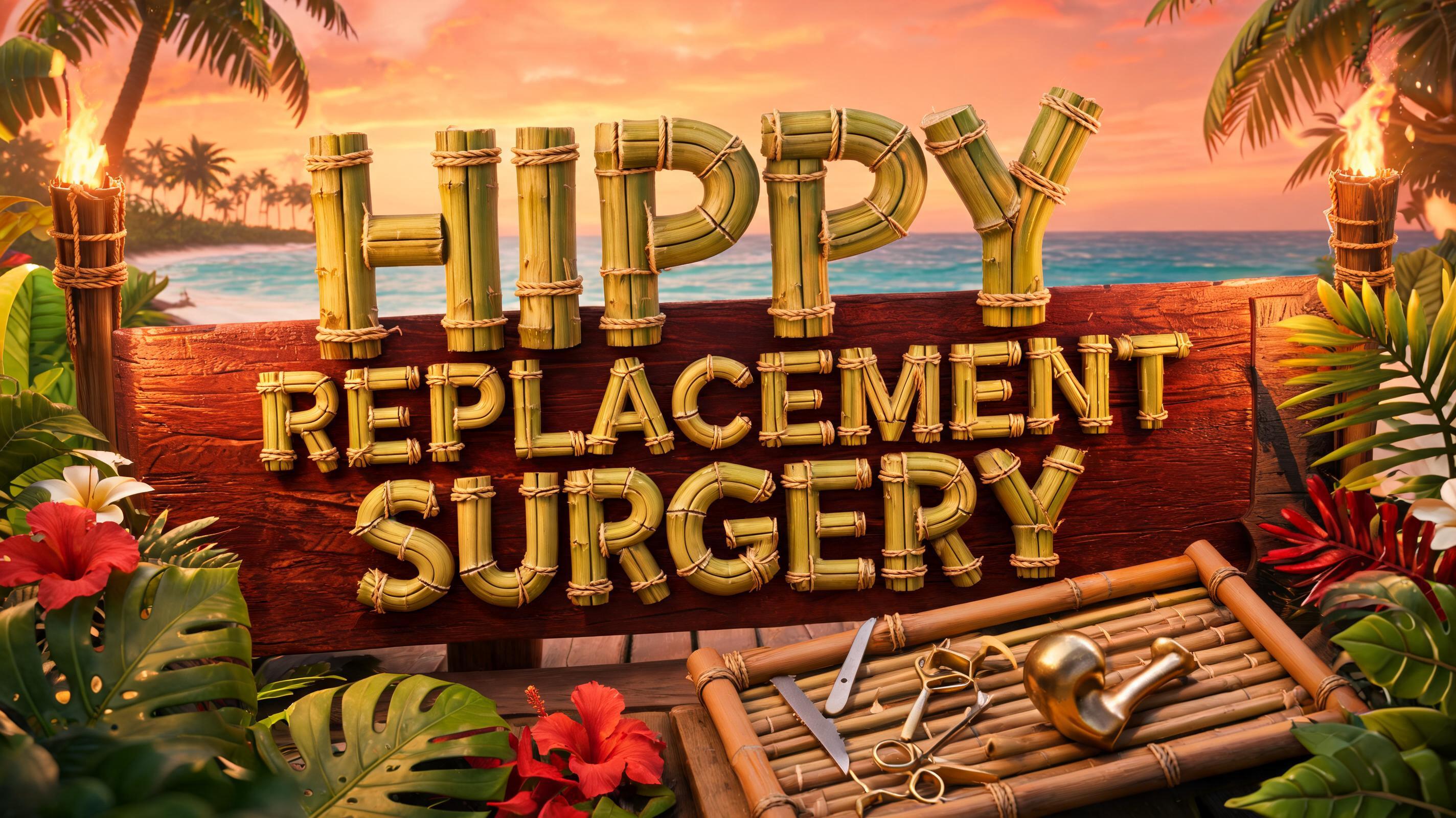 "HIPPY REPLACEMENT SURGERY" — Hawaiian | AI Text Effect Generator