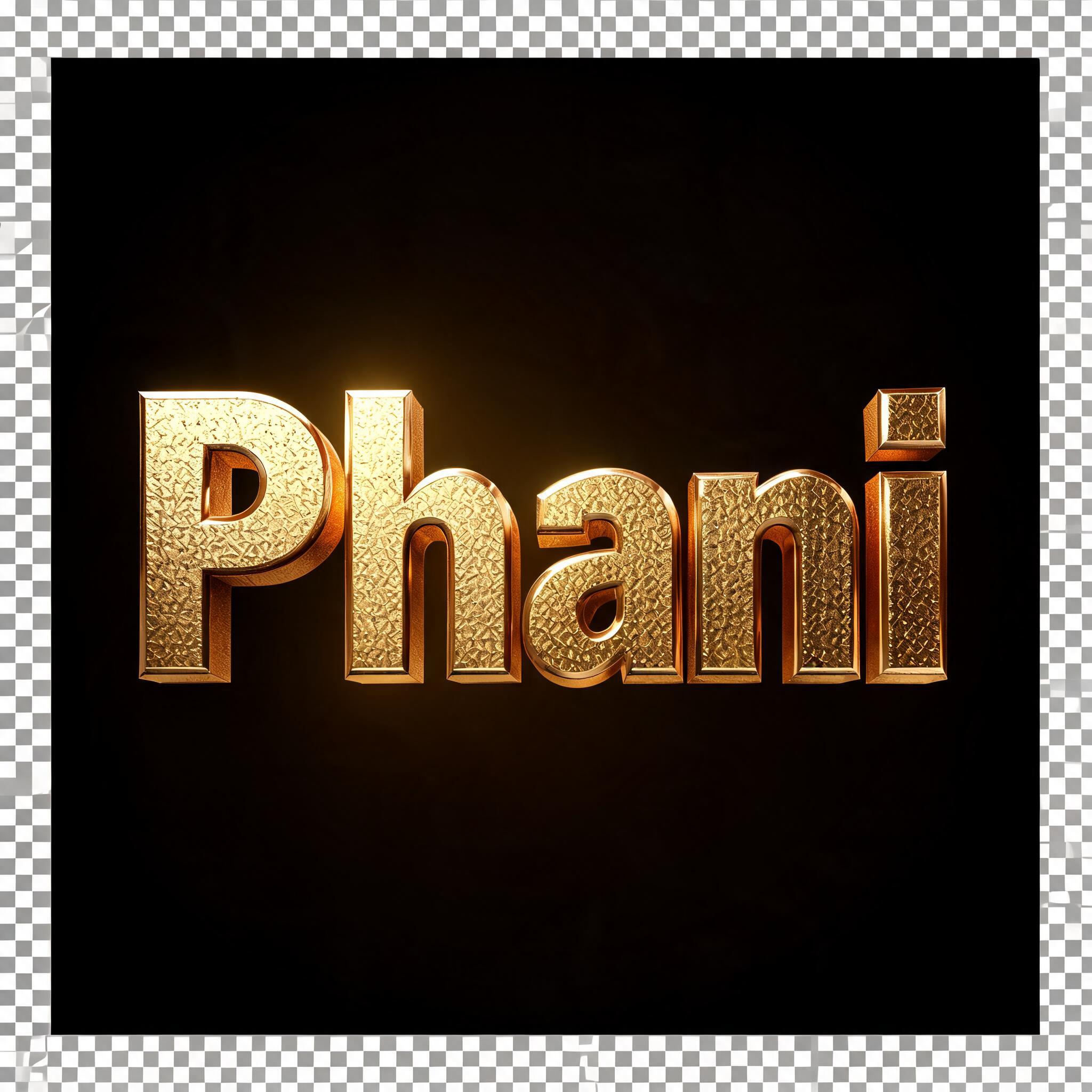 "Phani" — 3d Bold Gold | AI Text Effect Generator