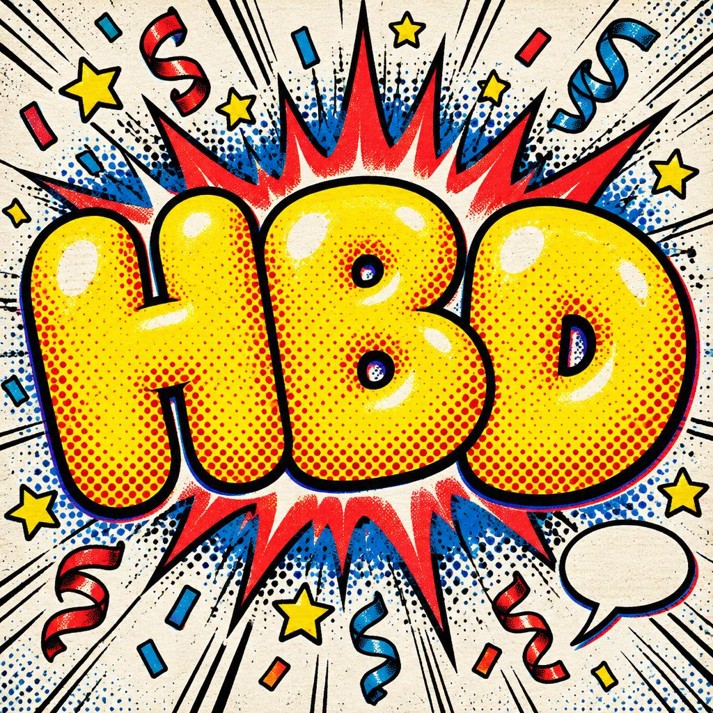 "HBD" — Comic Book | AI Text Effect Generator