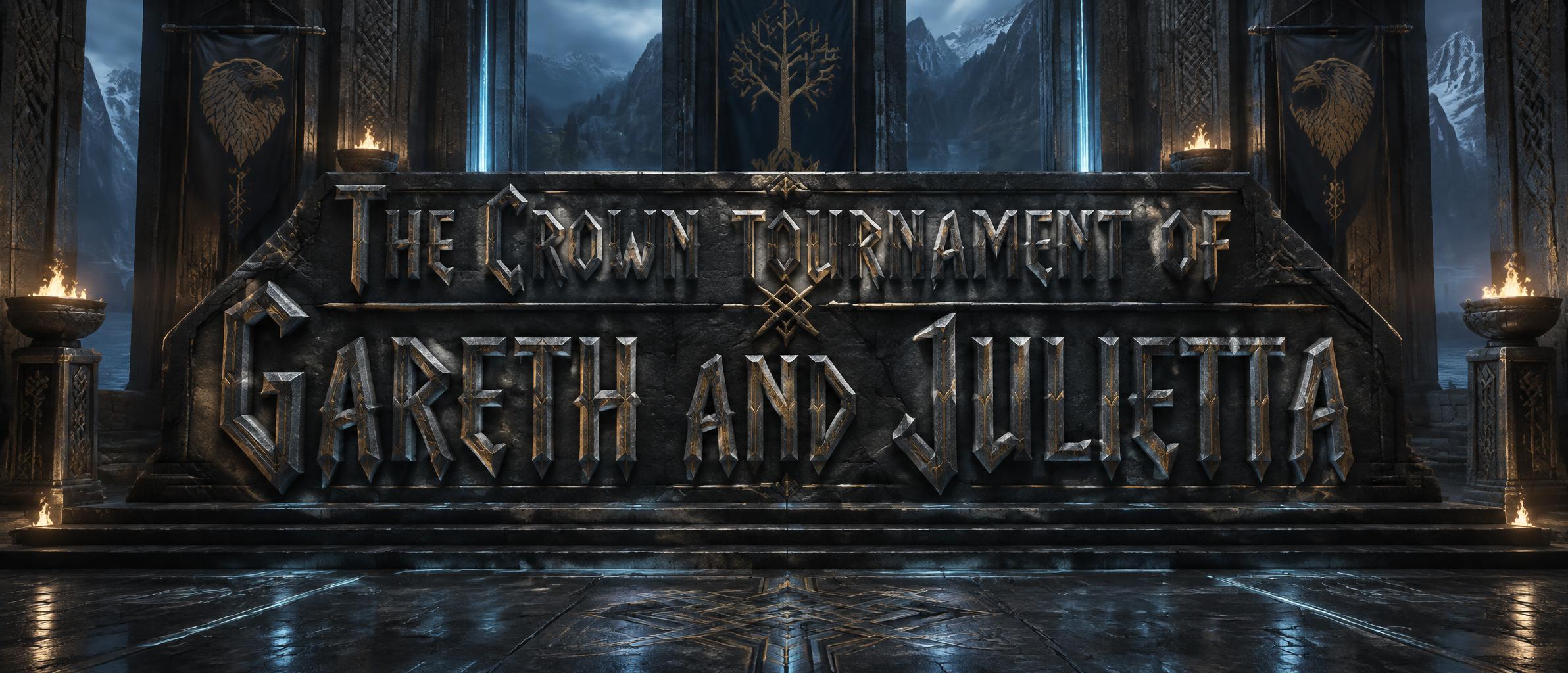 "The Crown tournament of
Gareth and Julietta" — Viking Runic | AI Text Effect Generator