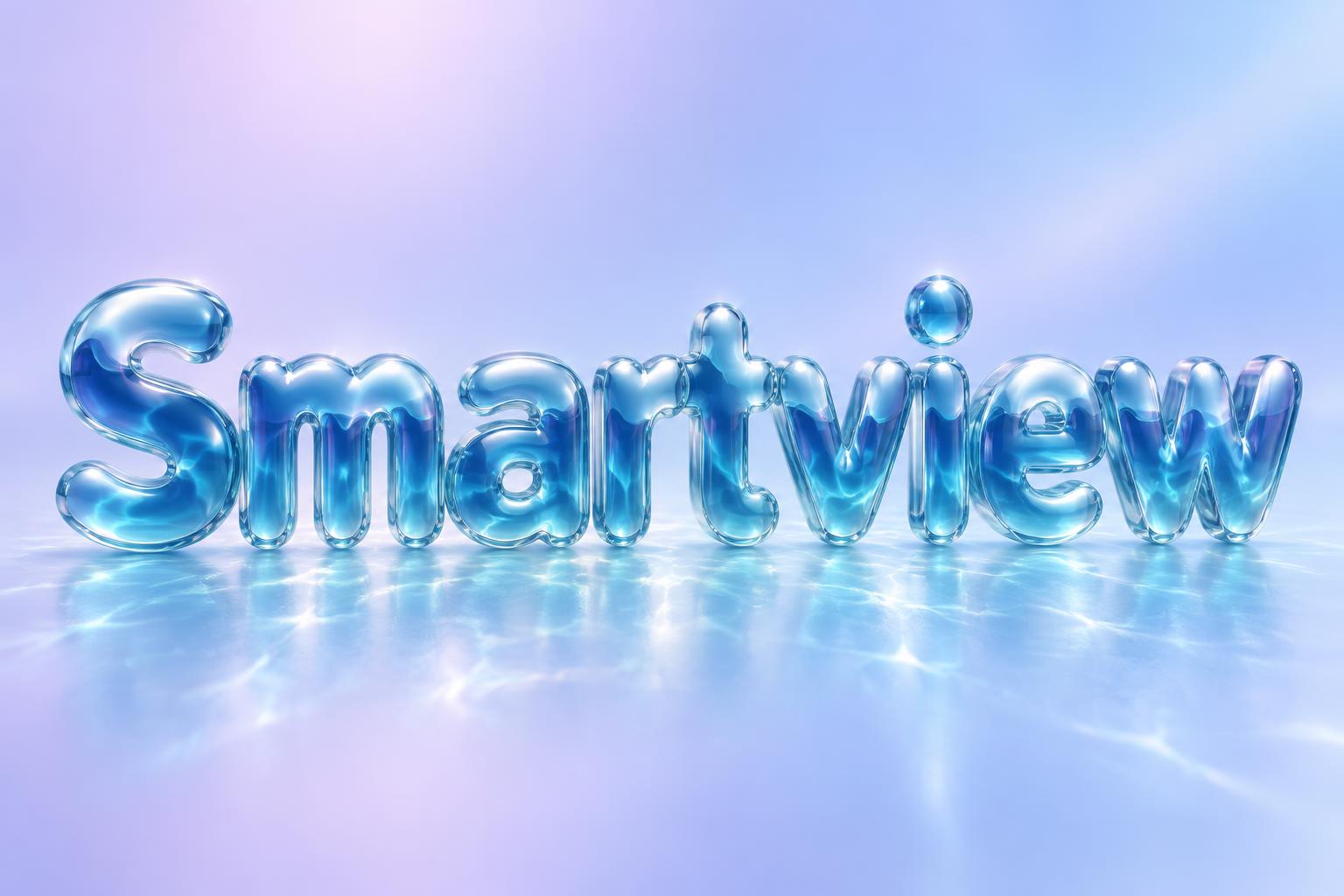 "Smartview" — Glass Liquid | AI Text Effect Generator