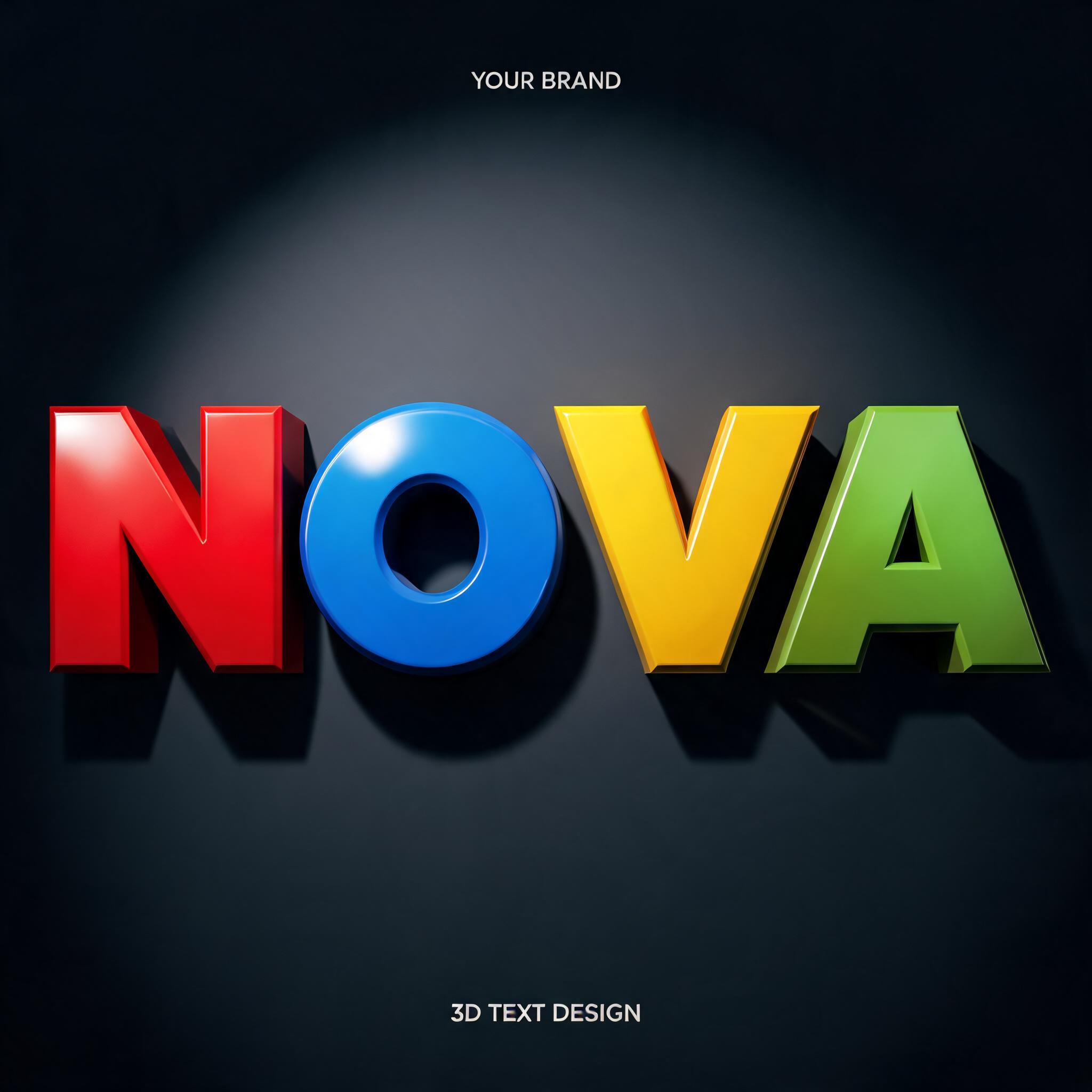 "NOVA" — 3d Bold | AI Text Effect Generator