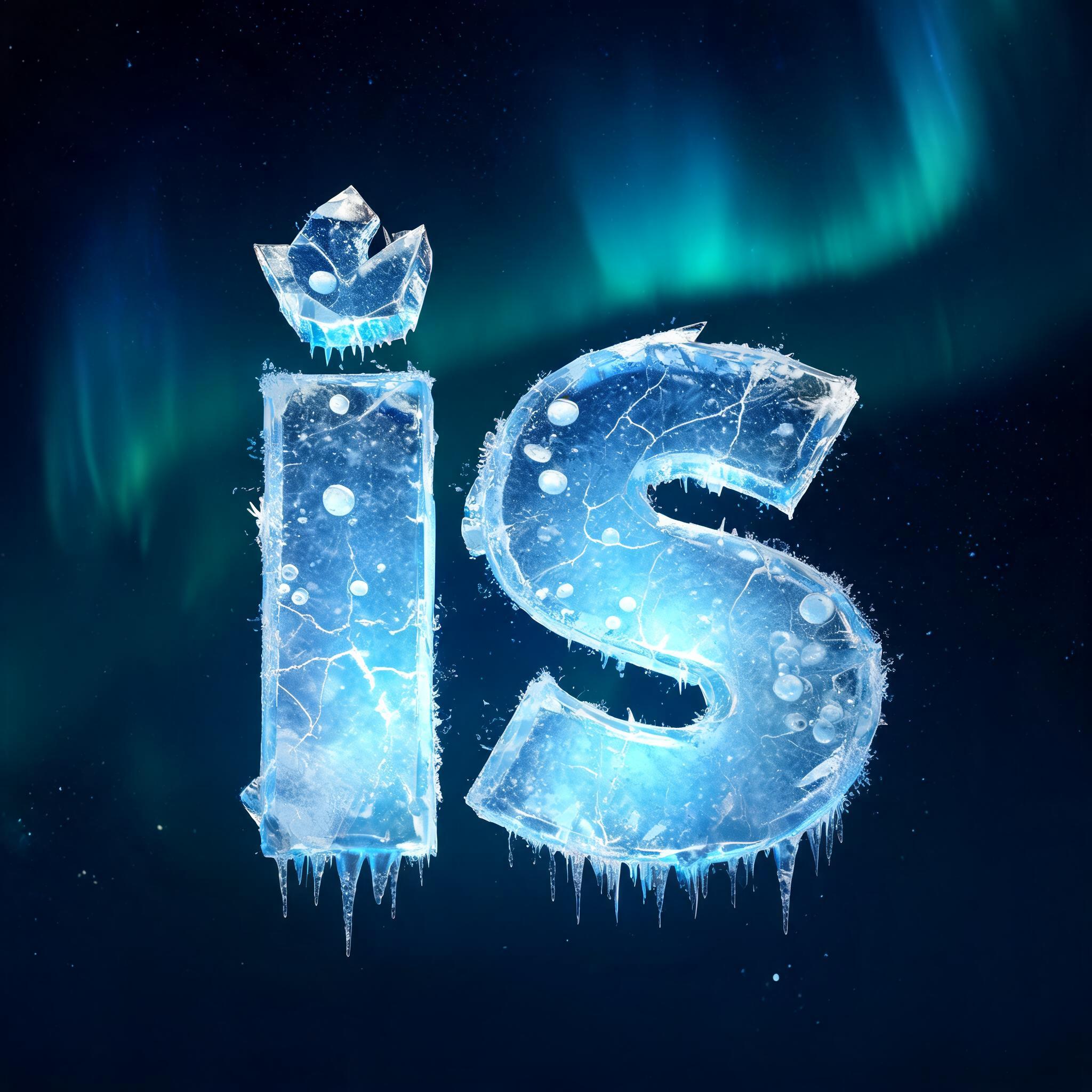 "is" — Glass Frozen | AI Text Effect Generator