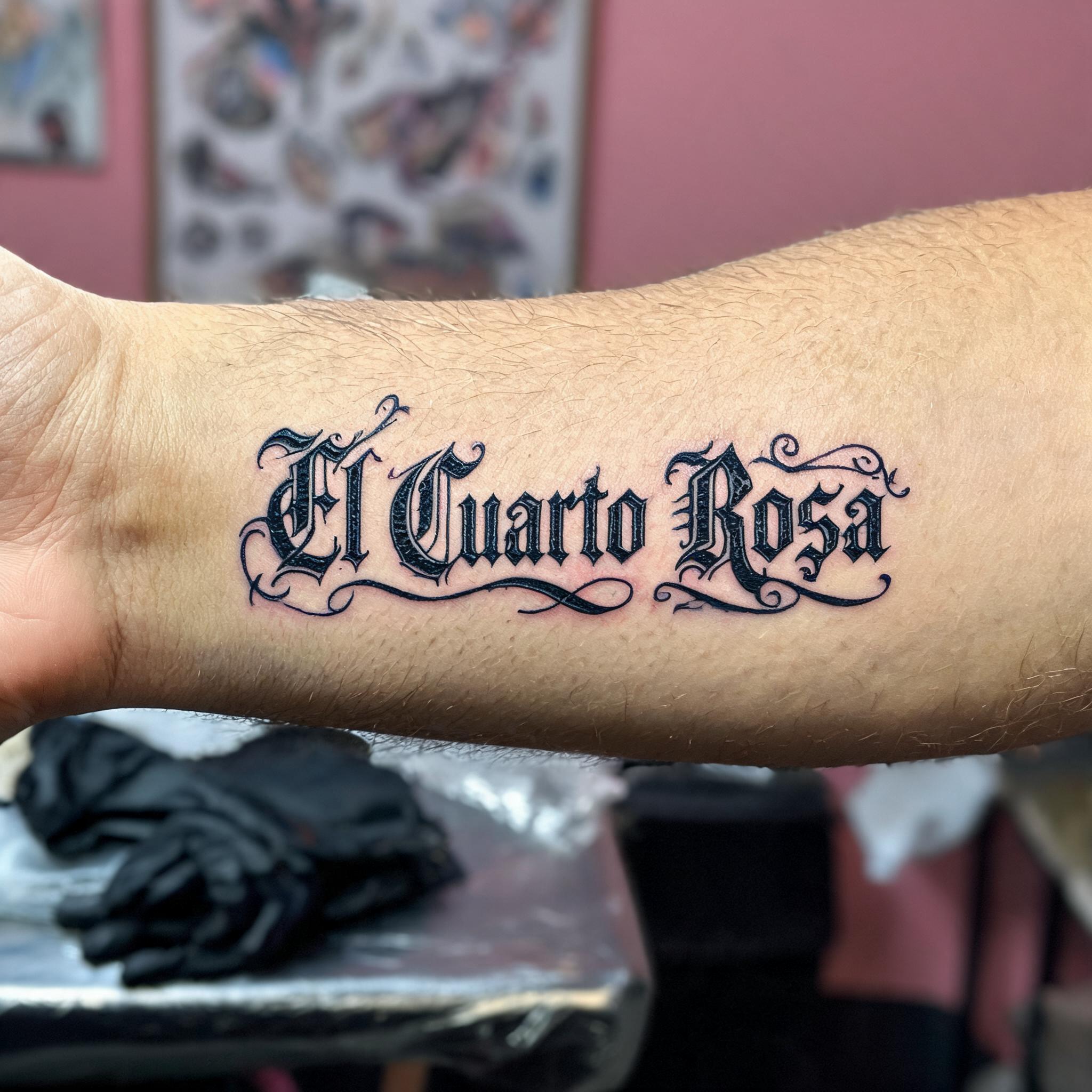"El Cuarto Rosa" — Tattoo | AI Text Effect Generator