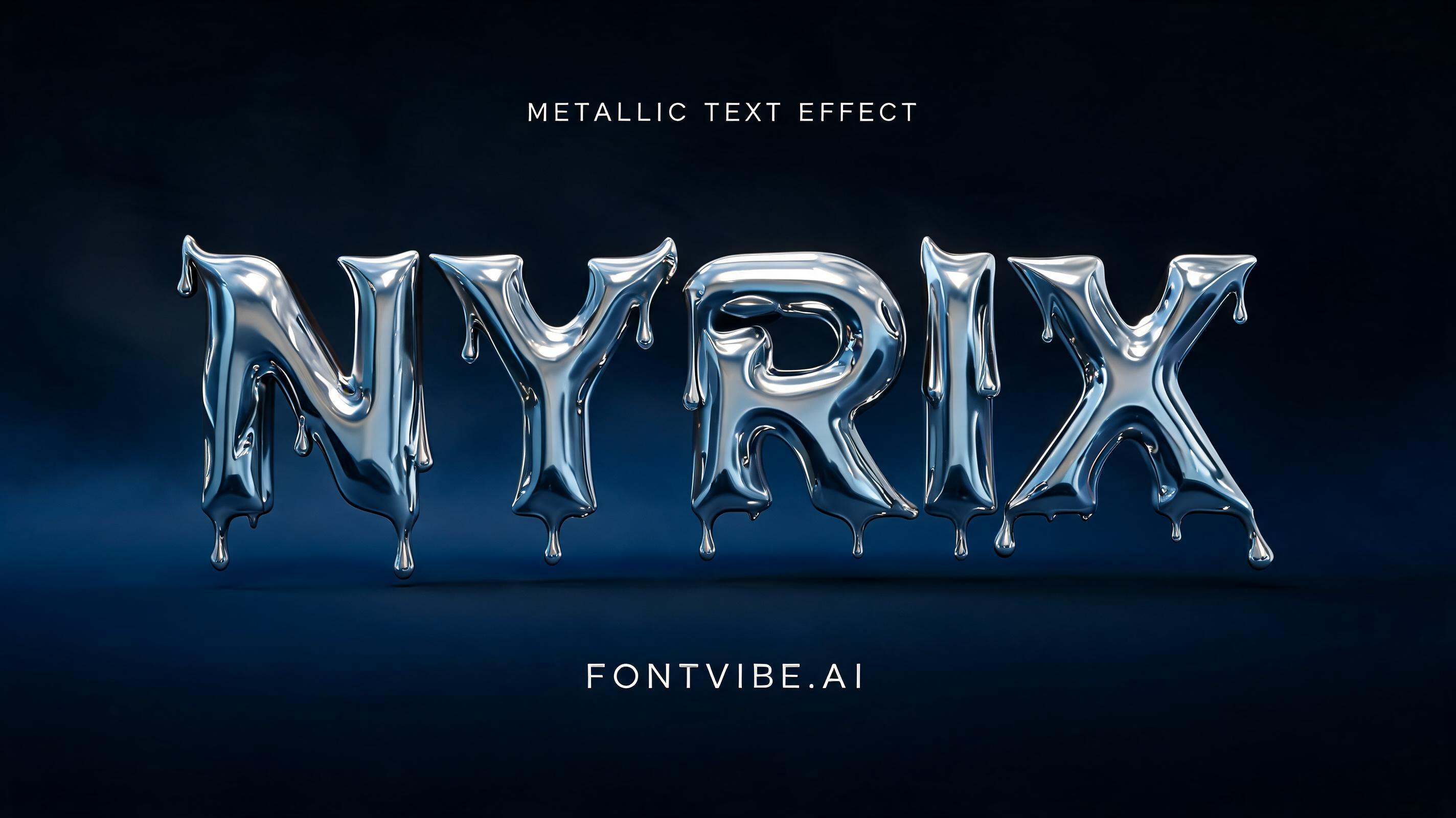 "NYRIX" — Metallic | AI Text Effect Generator