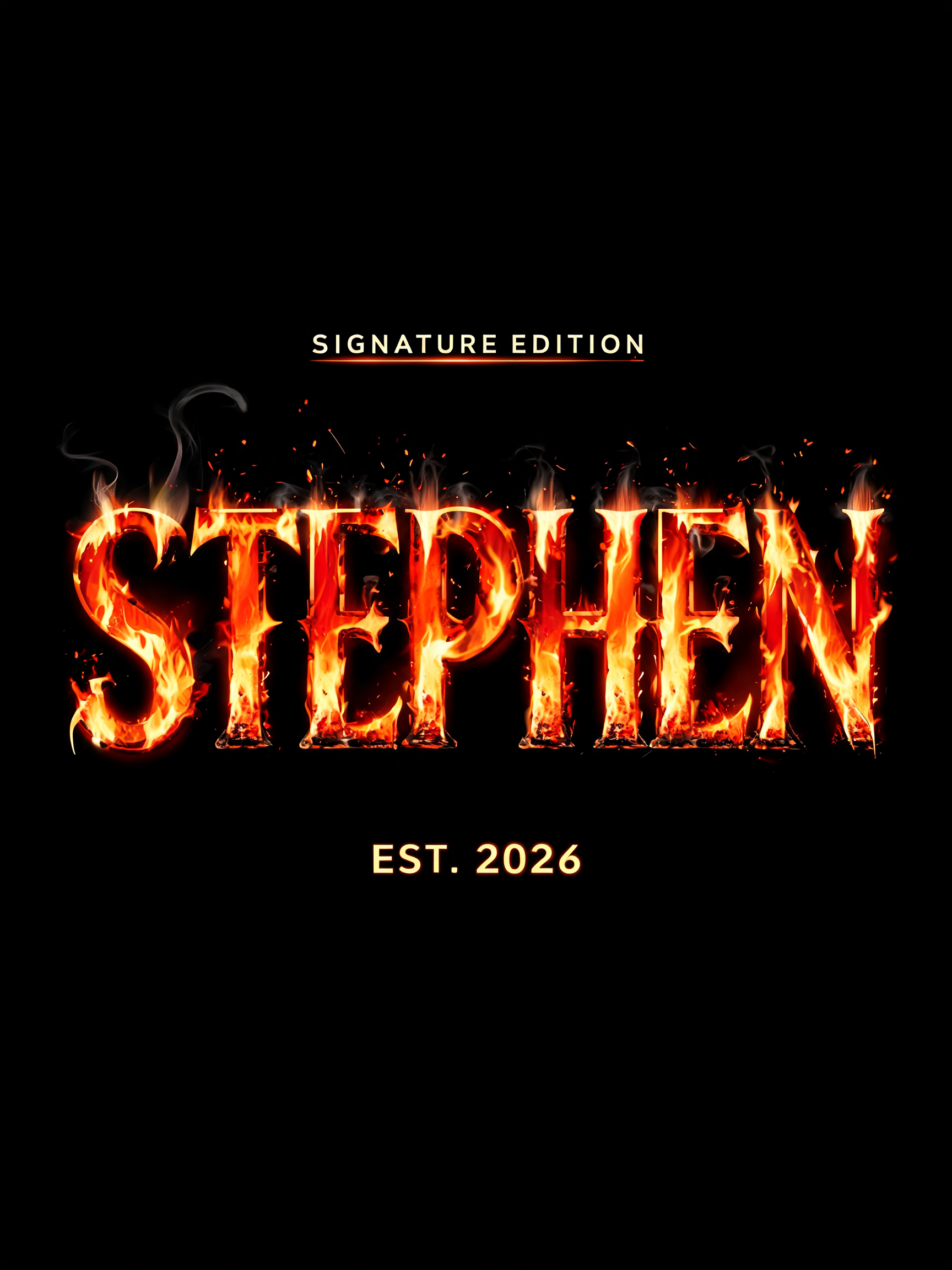 "Stephen" — Fire Smoke | AI Text Effect Generator