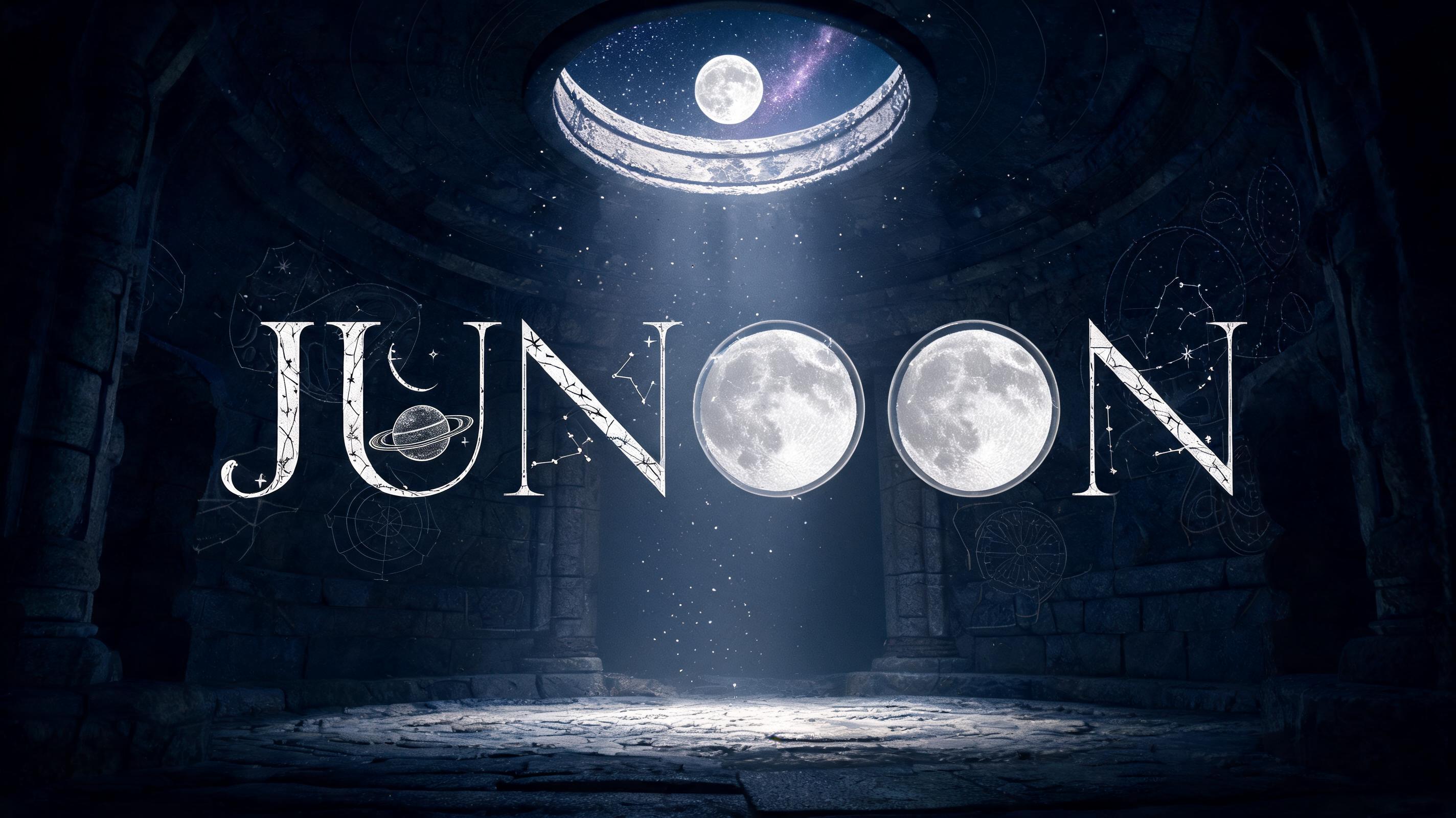 "JUNOOON" — Celestial Symbol | AI Text Effect Generator