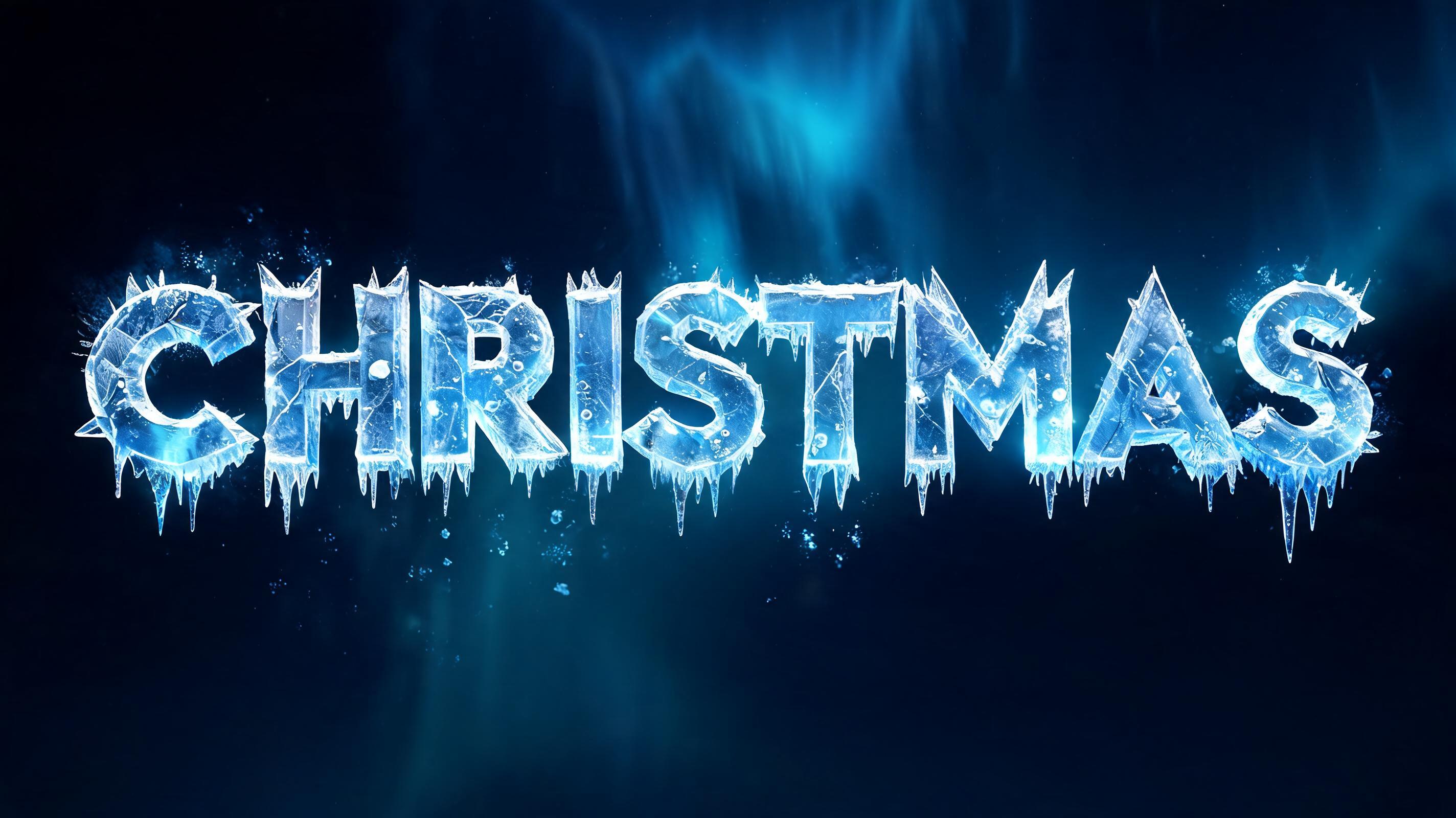 "CHRISTMAS" — Glass Frozen | AI Text Effect Generator