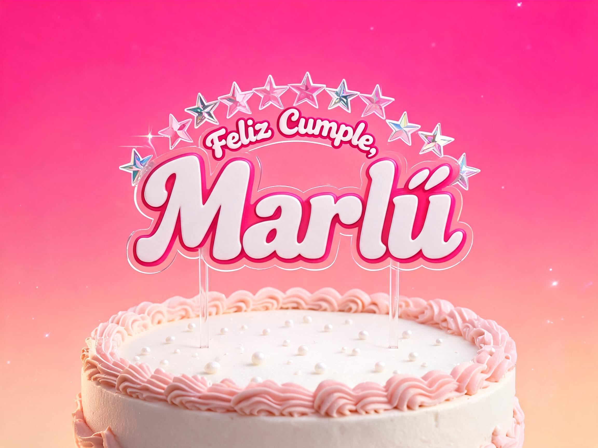 "Feliz Cumple,
Marlú" — Barbie | AI Text Effect Generator