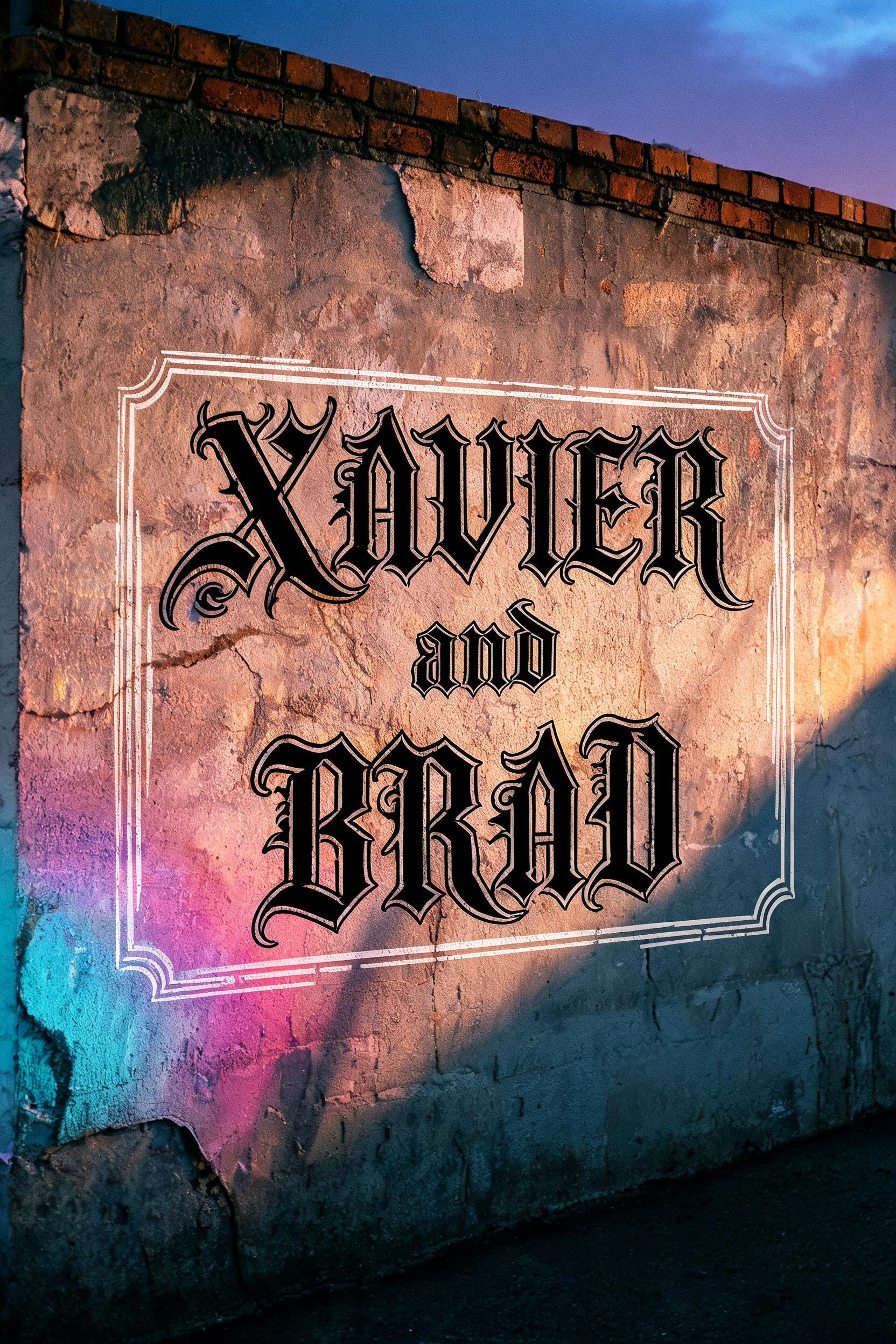 "Xavier and Brad" —  | AI Text Effect Generator