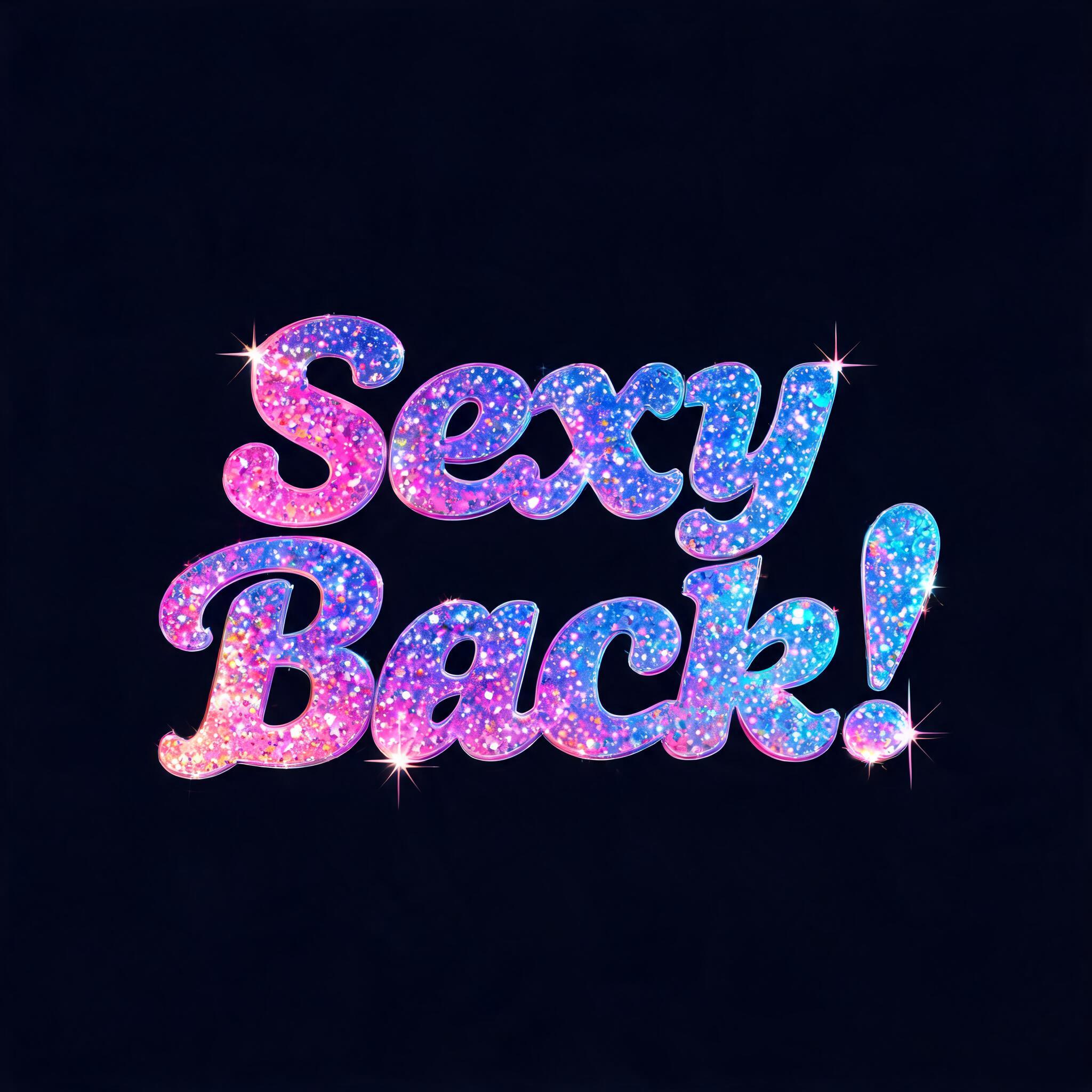 "Sexy Back!" — Y2k Holographic text effect