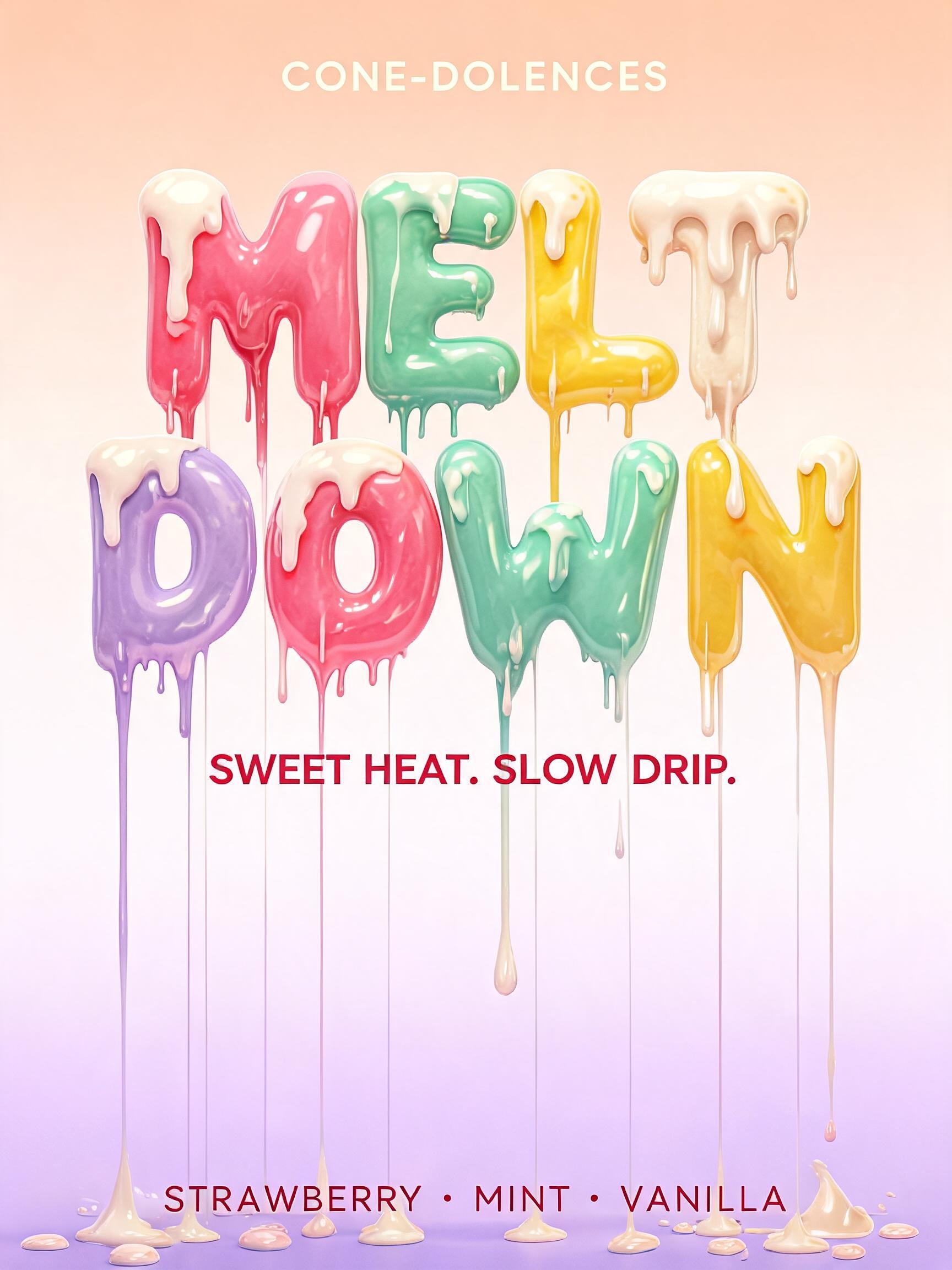 "CONE-DOLENCES" — Drip Font Ice text effect