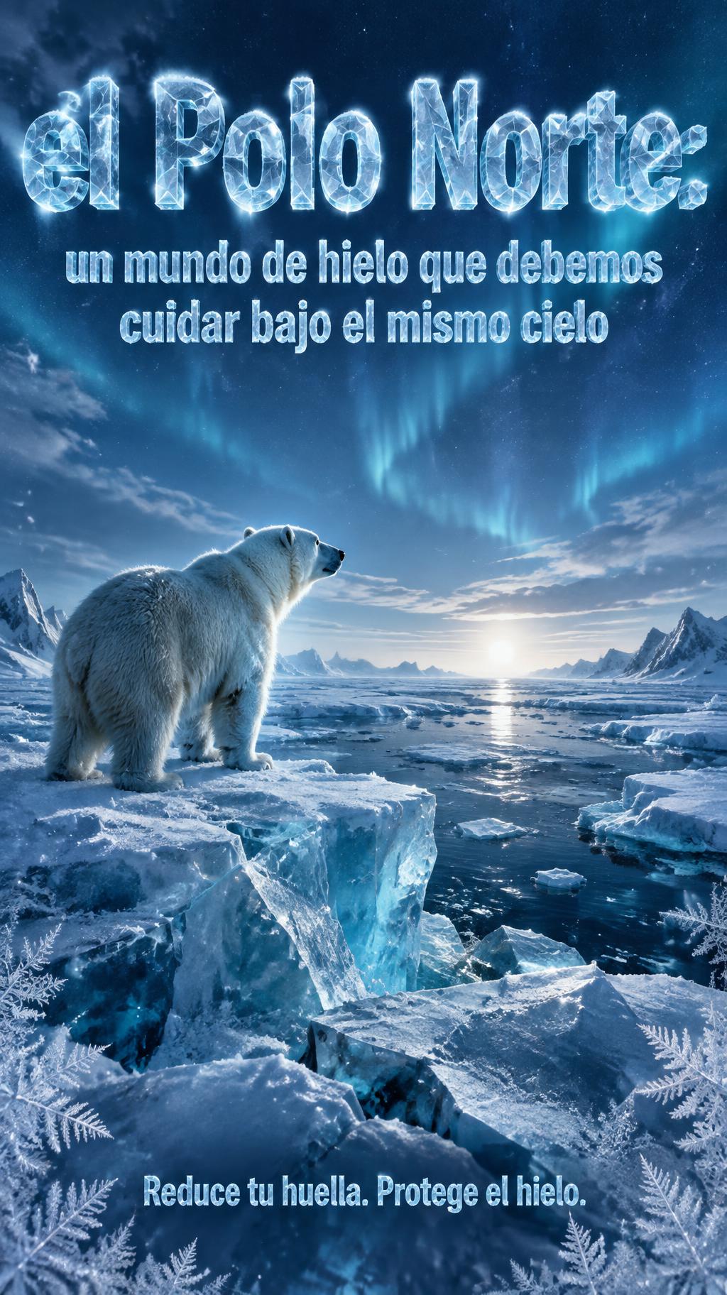 el Polo Norte:
un mundo de hielo que debemos cuidar bajo el mismo cielo
Reduce tu huella. Protege el hielo.