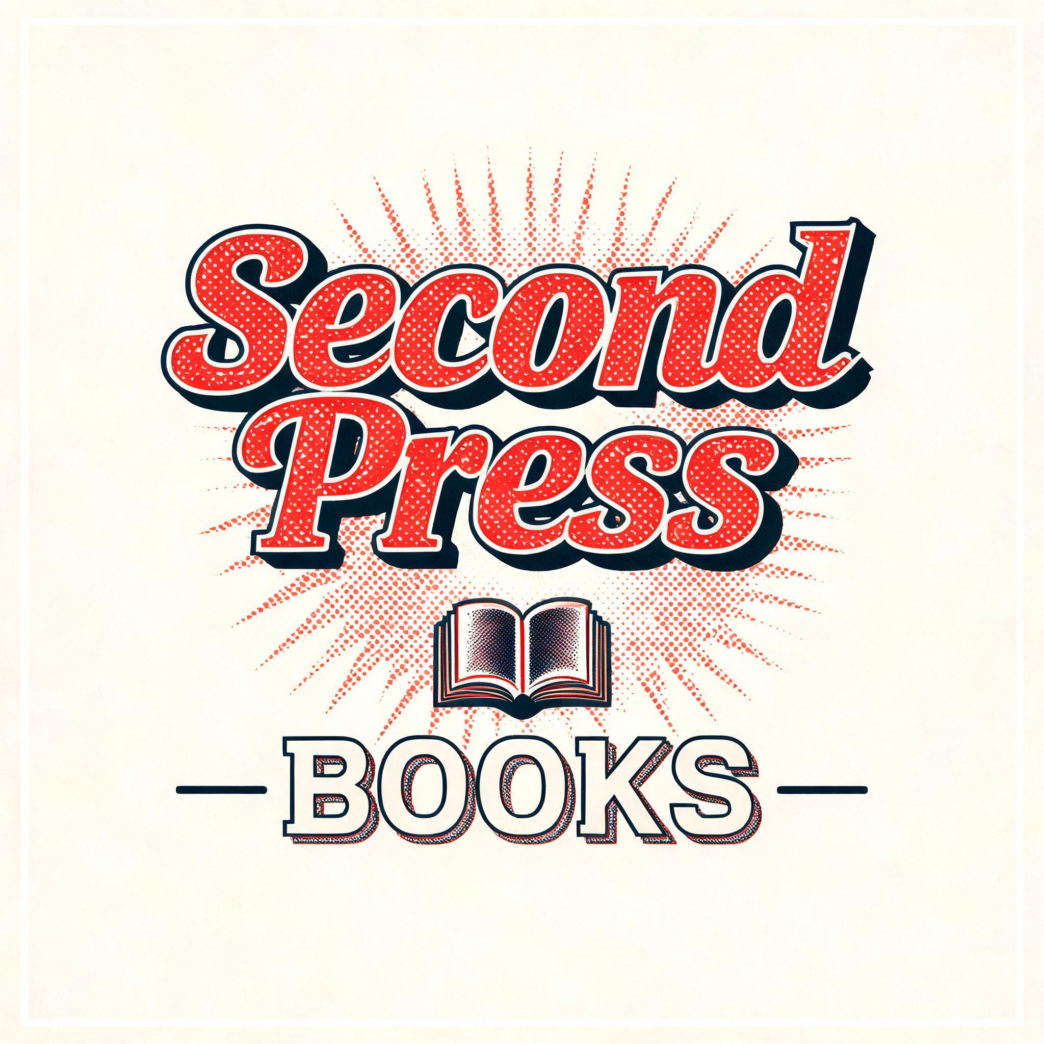 "Second
Press
BOOKS" — Duotone text effect