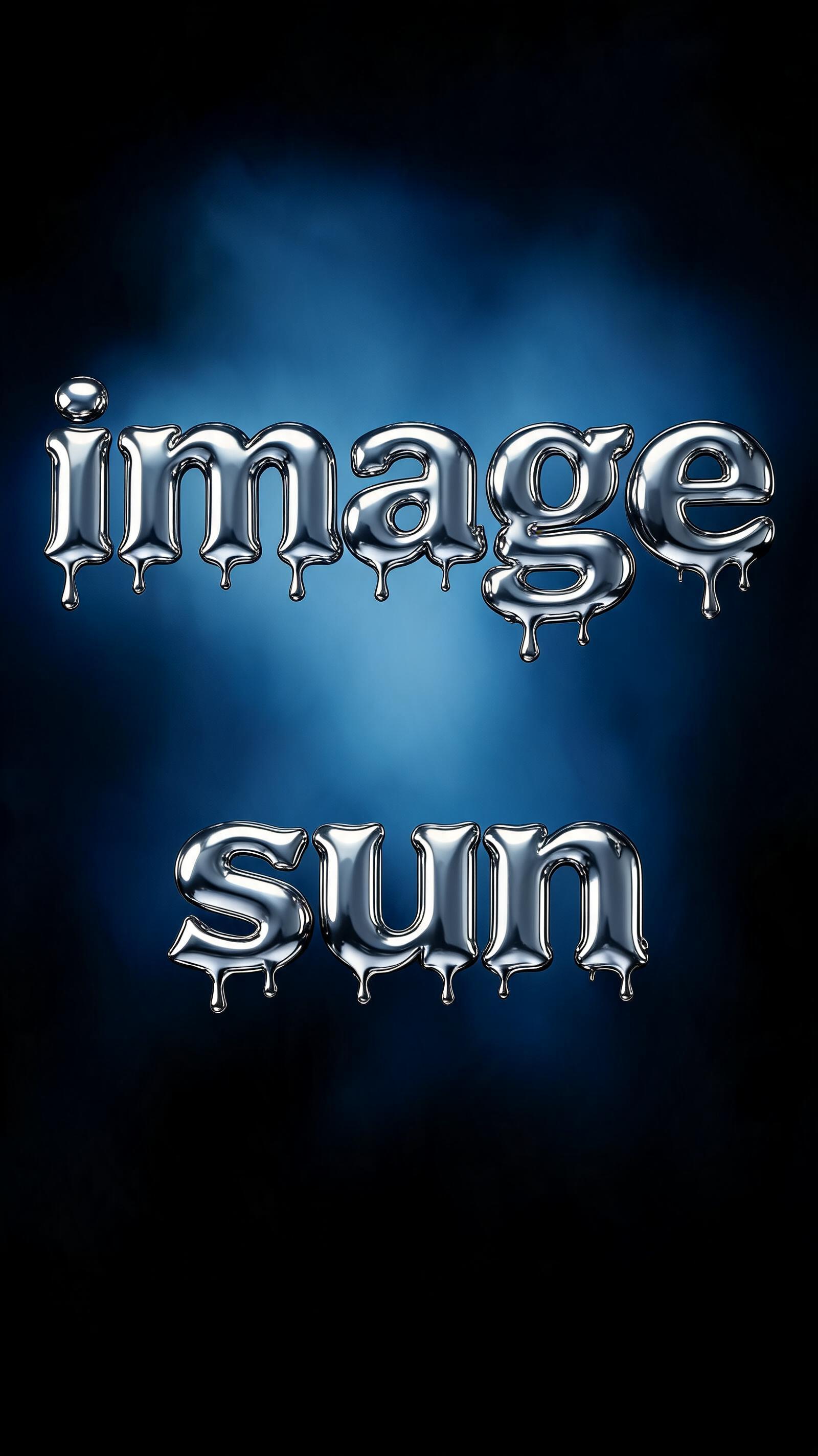 "image sun" — Chrome Metal 3d | AI Text Effect Generator
