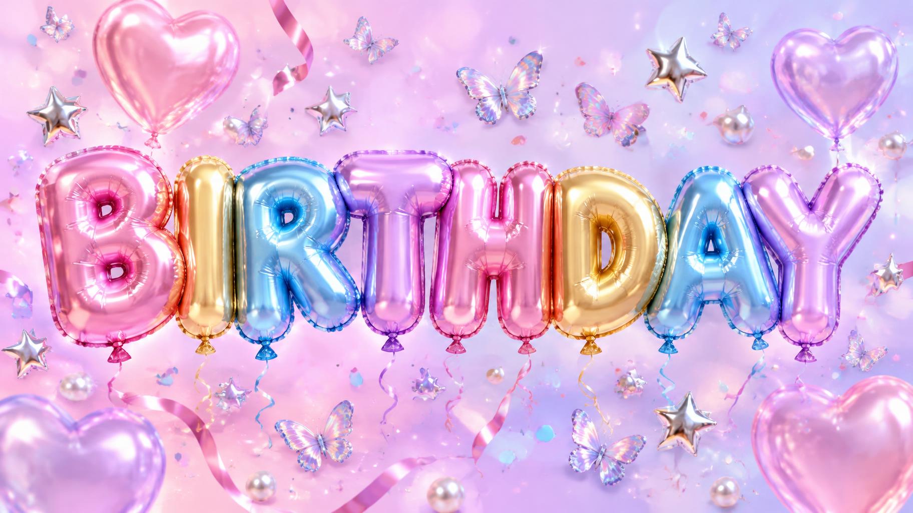 "BIRTHDAY" — Y2k Bubbly | AI Text Effect Generator