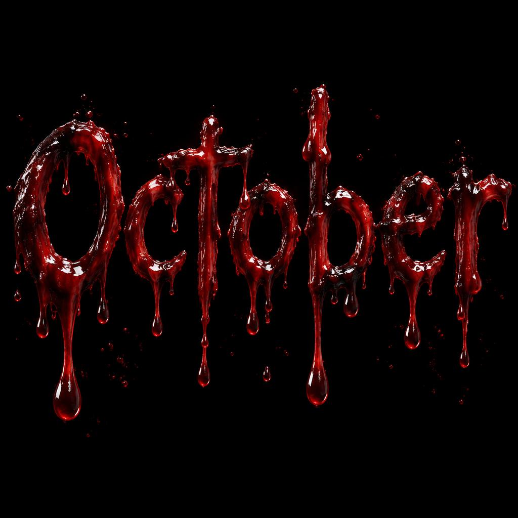 "October" — Drip Font Blood | AI Text Effect Generator