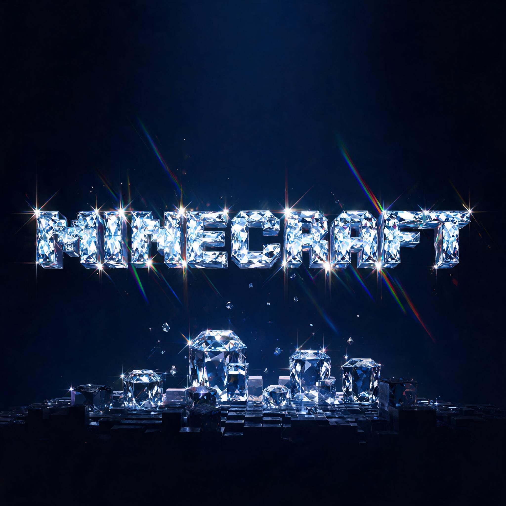 "Minecraft" — Glass Crystal | AI Text Effect Generator