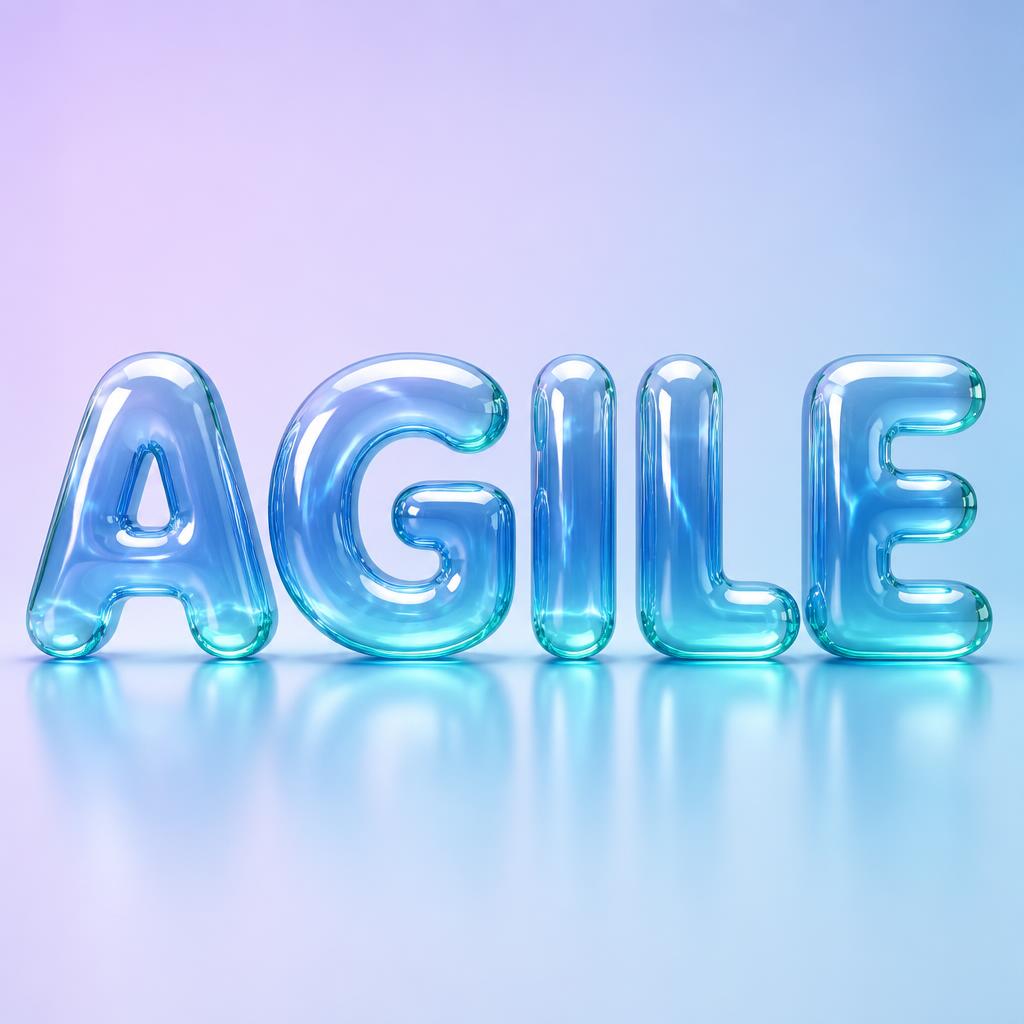"AGILE" — Glass Liquid | AI Text Effect Generator