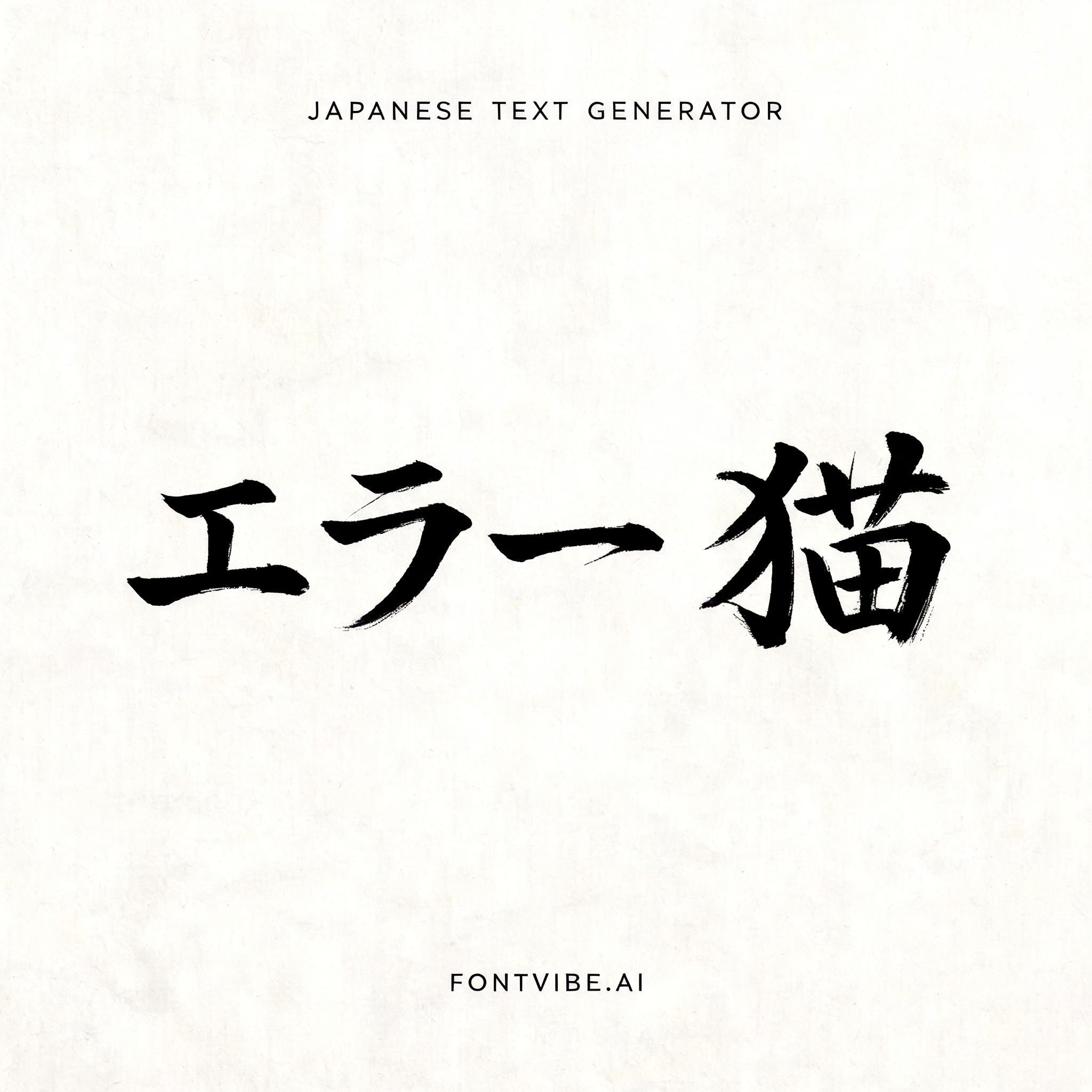 "エラー 猫" — Brush Japanese Ink | AI Text Effect Generator