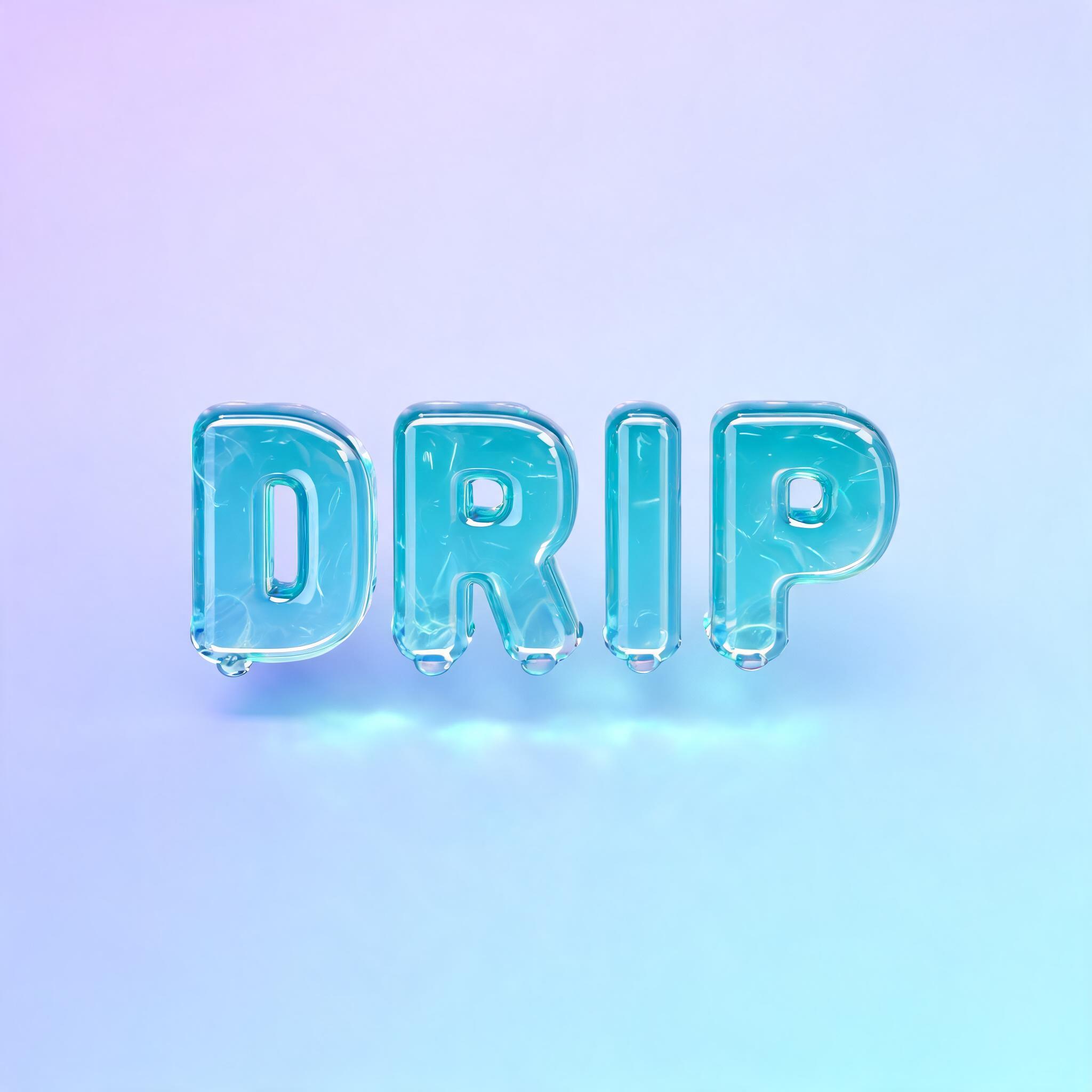 "DRIP" — Glass Liquid | AI Text Effect Generator