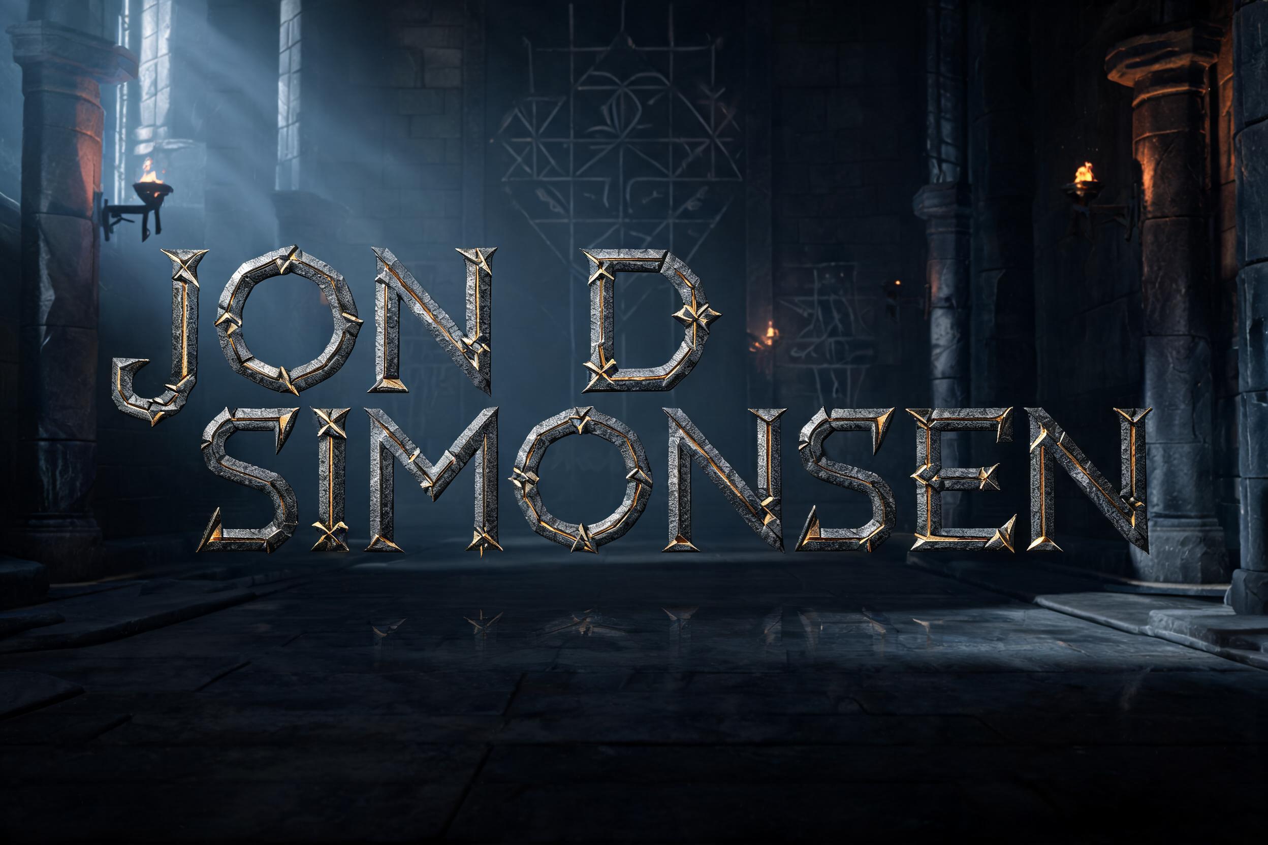 "Jon D Simonsen " — Viking Runic | AI Text Effect Generator