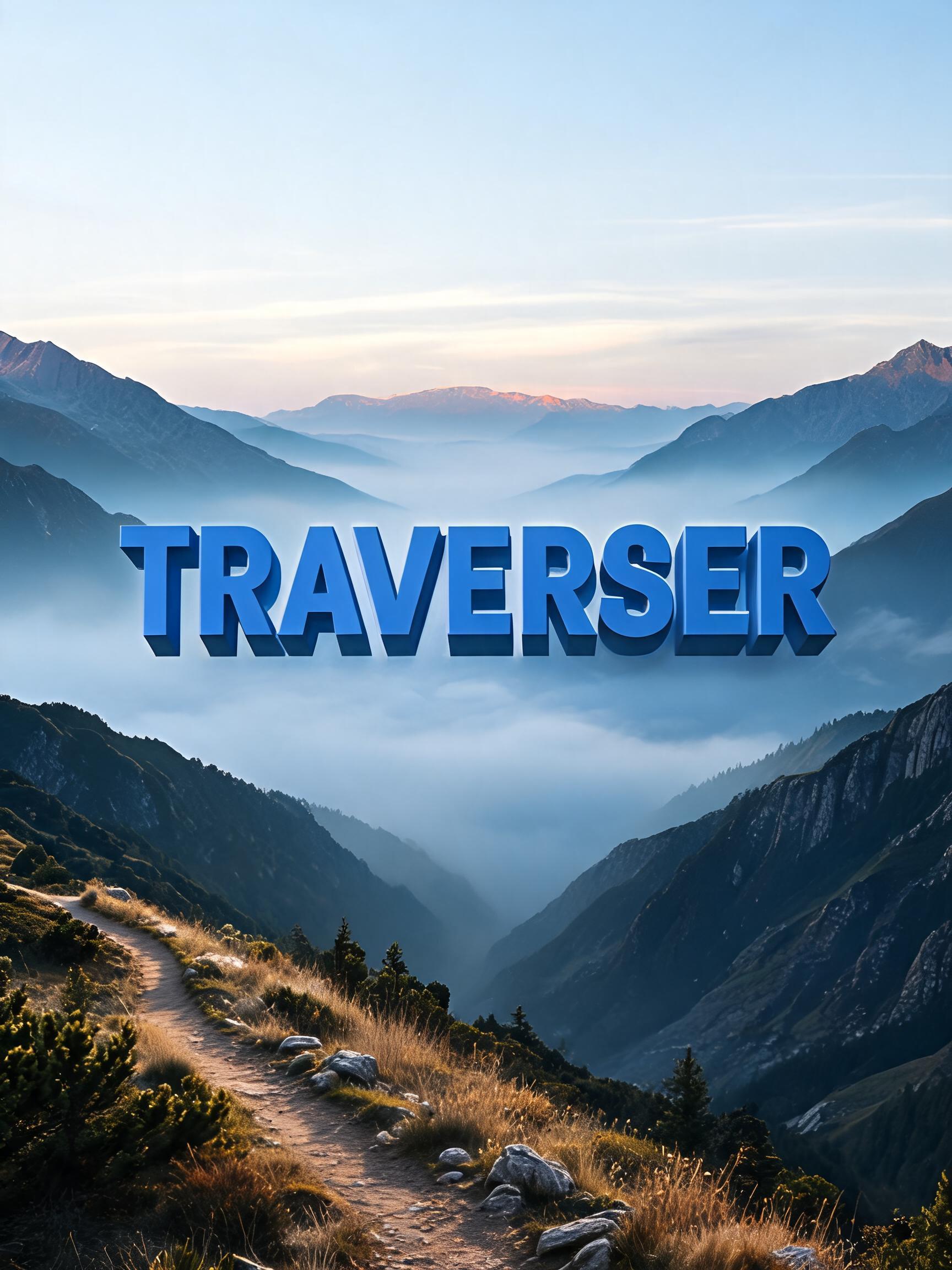 "TRAVERSER" —  | AI Text Effect Generator