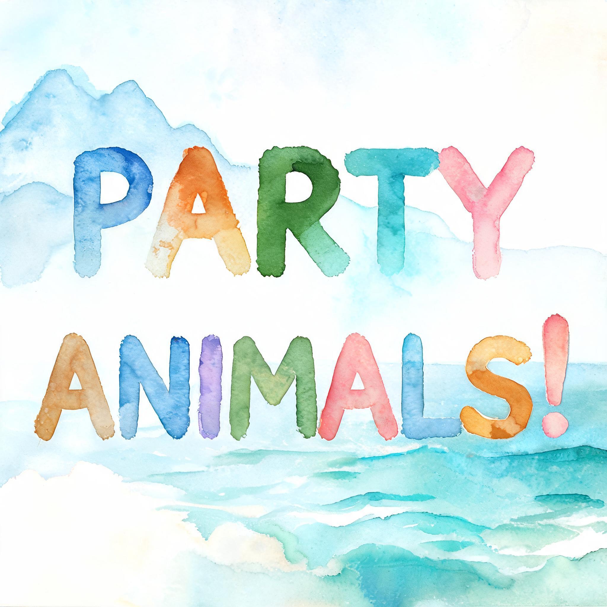 "PARTY ANIMALS!" — Watercolor | AI Text Effect Generator